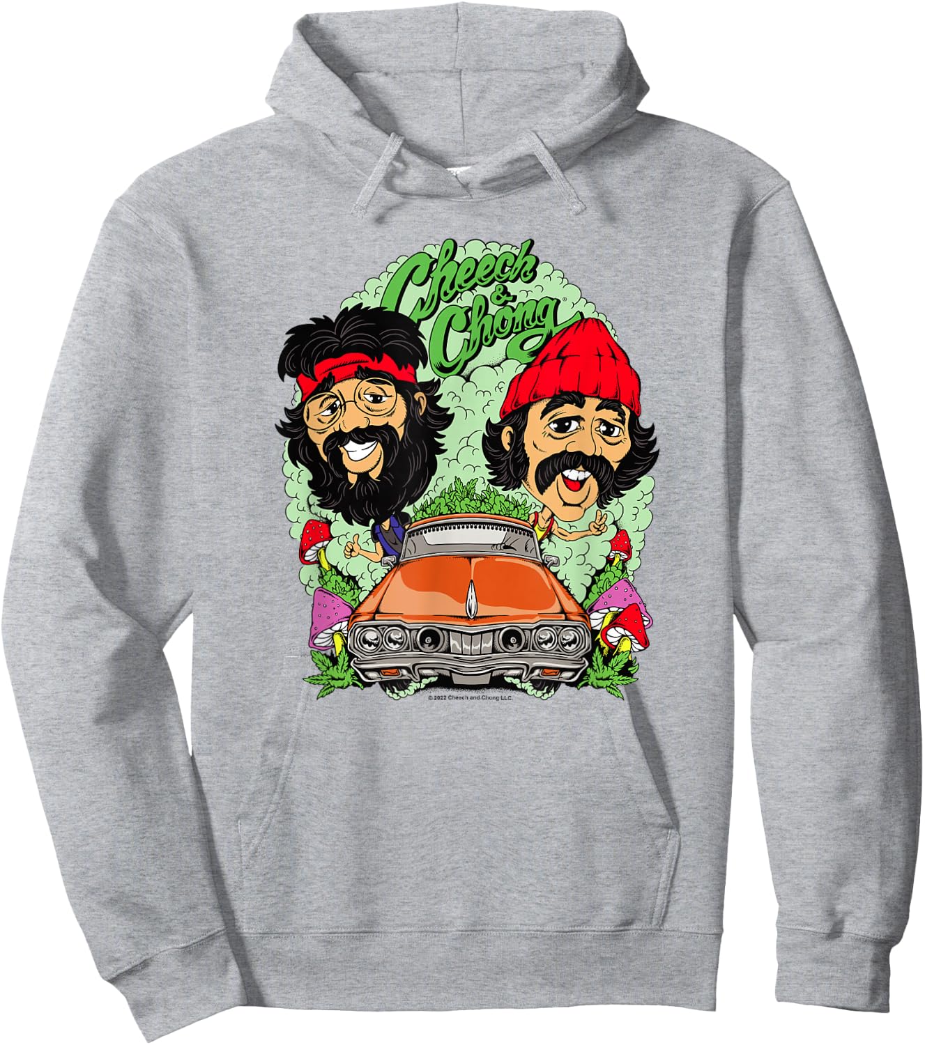 Cheech & Chong Driving Having A Trip Cartoon Style Hoodie - Hoodie | Ash