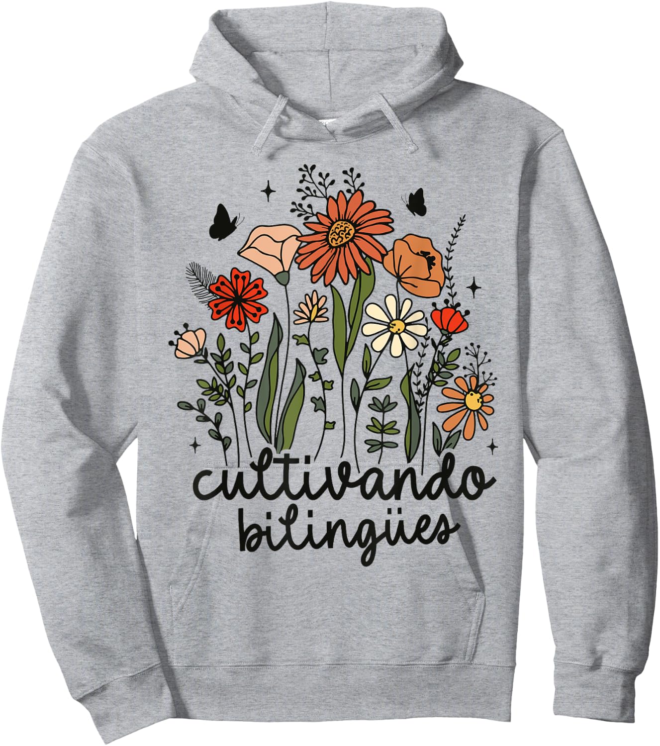 Cultivando Bilingues Dual Language Crew Bilingual Teacher Men Women Girls Kids Hoodie - Hoodie | Ash