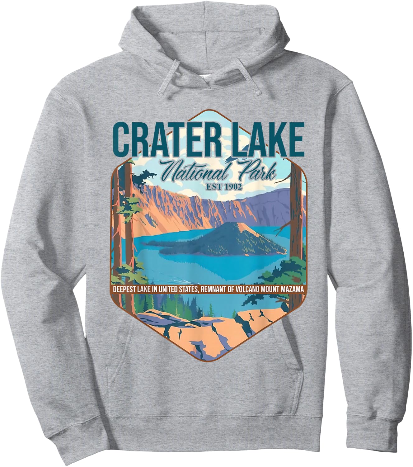Camper Nature Lover Camping Hiking Crater Lake National Park Hoodie - Hoodie | Ash