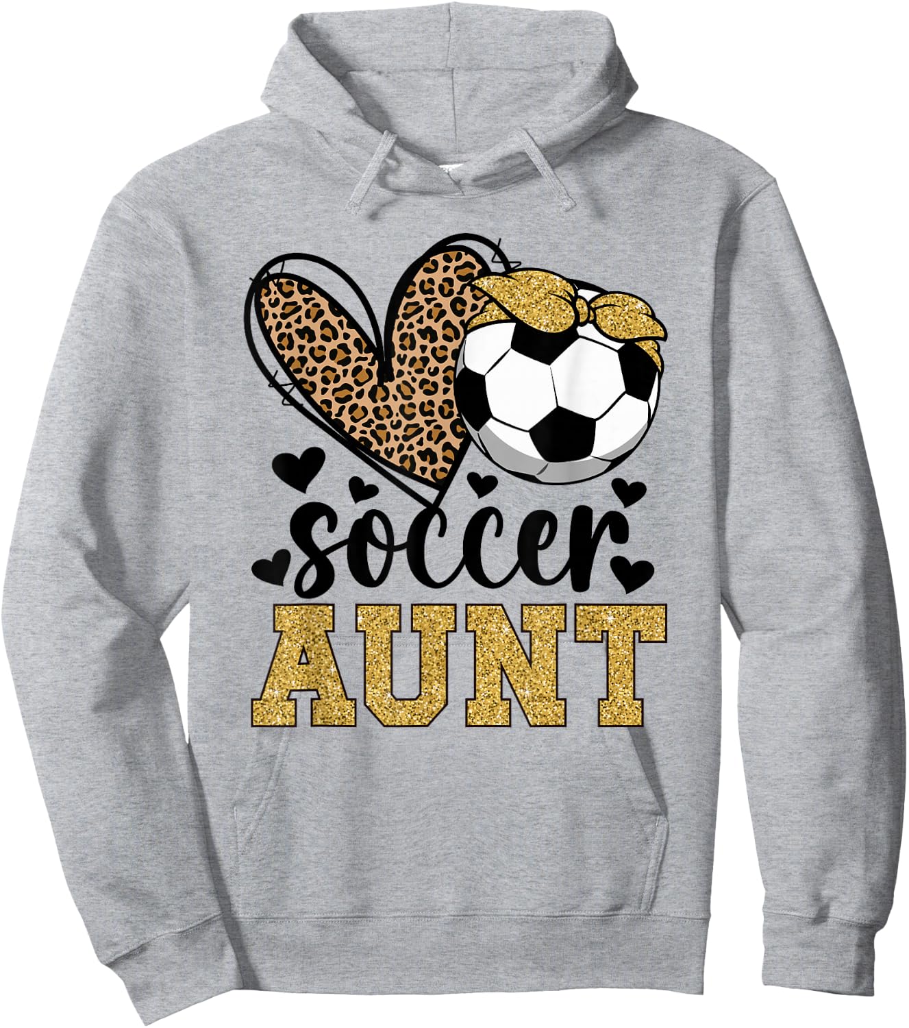 Soccer Aunt Heart Soccer Auntie Of A Soccer Player Aunt Hoodie - Hoodie | Ash