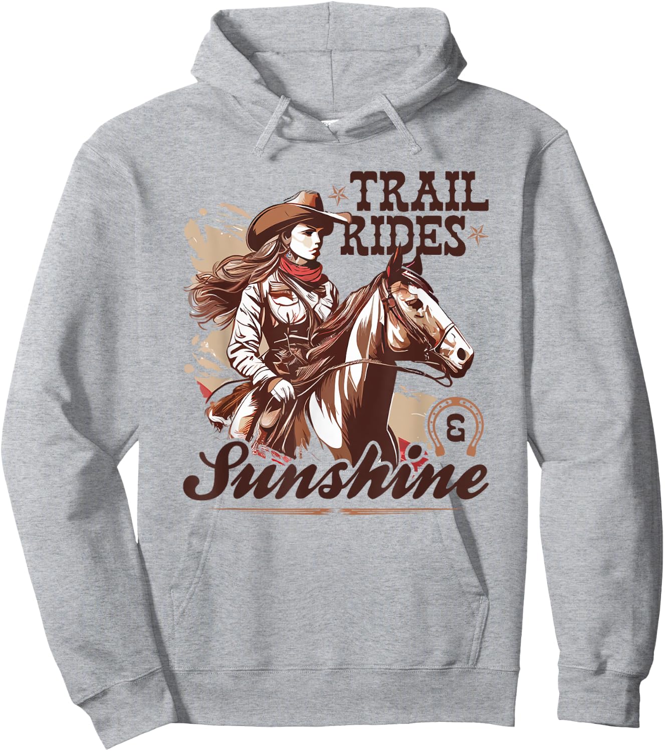 Country Trail Rides and Sunshine, Horse Riding Cowgirl Hoodie - Hoodie | Ash