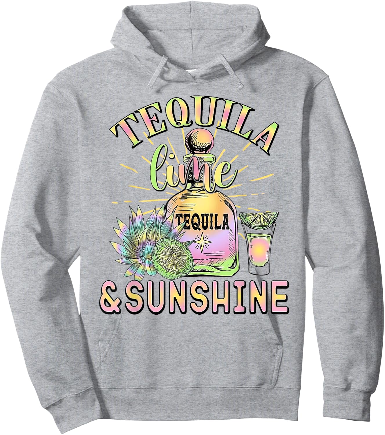 Tequila Lime And Sunshine Funny Beach Summer Vacation Travel Women Hoodie - Hoodie | Ash