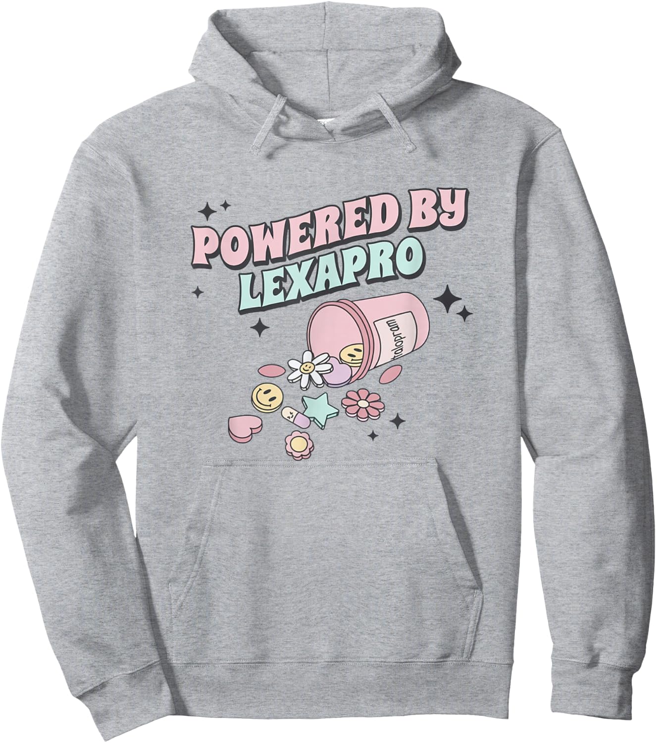 Powered by Lexapro Retro Mental Health Take Your Meds Hoodie - Hoodie | Ash