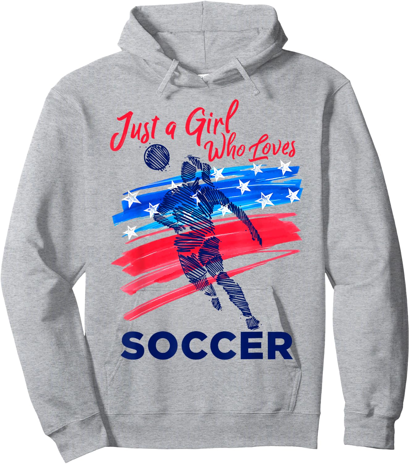 Just a Girl Who Loves Soccer Kids Girl Teen Football Hoodie - Hoodie | Ash
