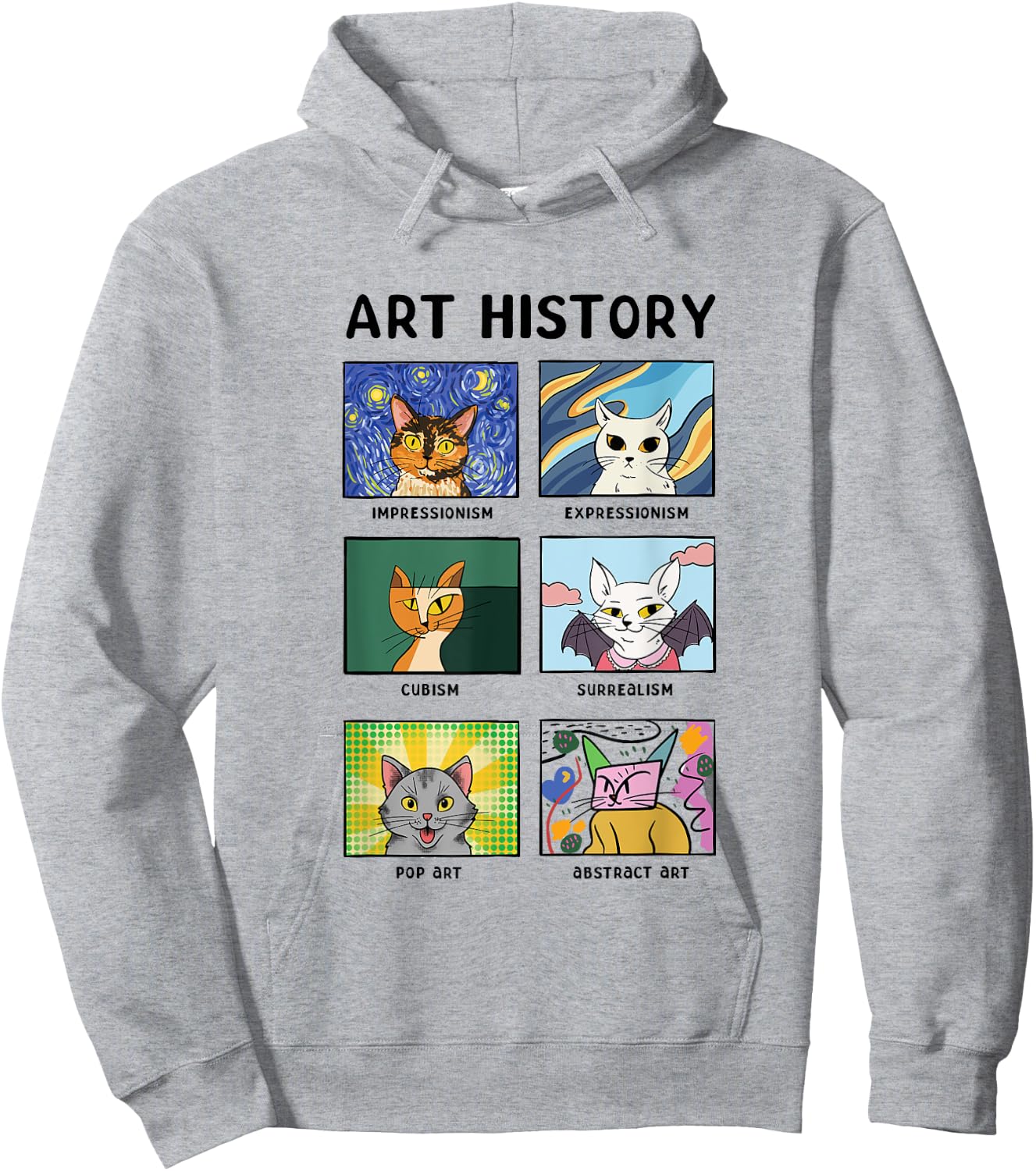 Art History Cats Fine Arts Cat for Art Collector Hoodie - Hoodie | Ash