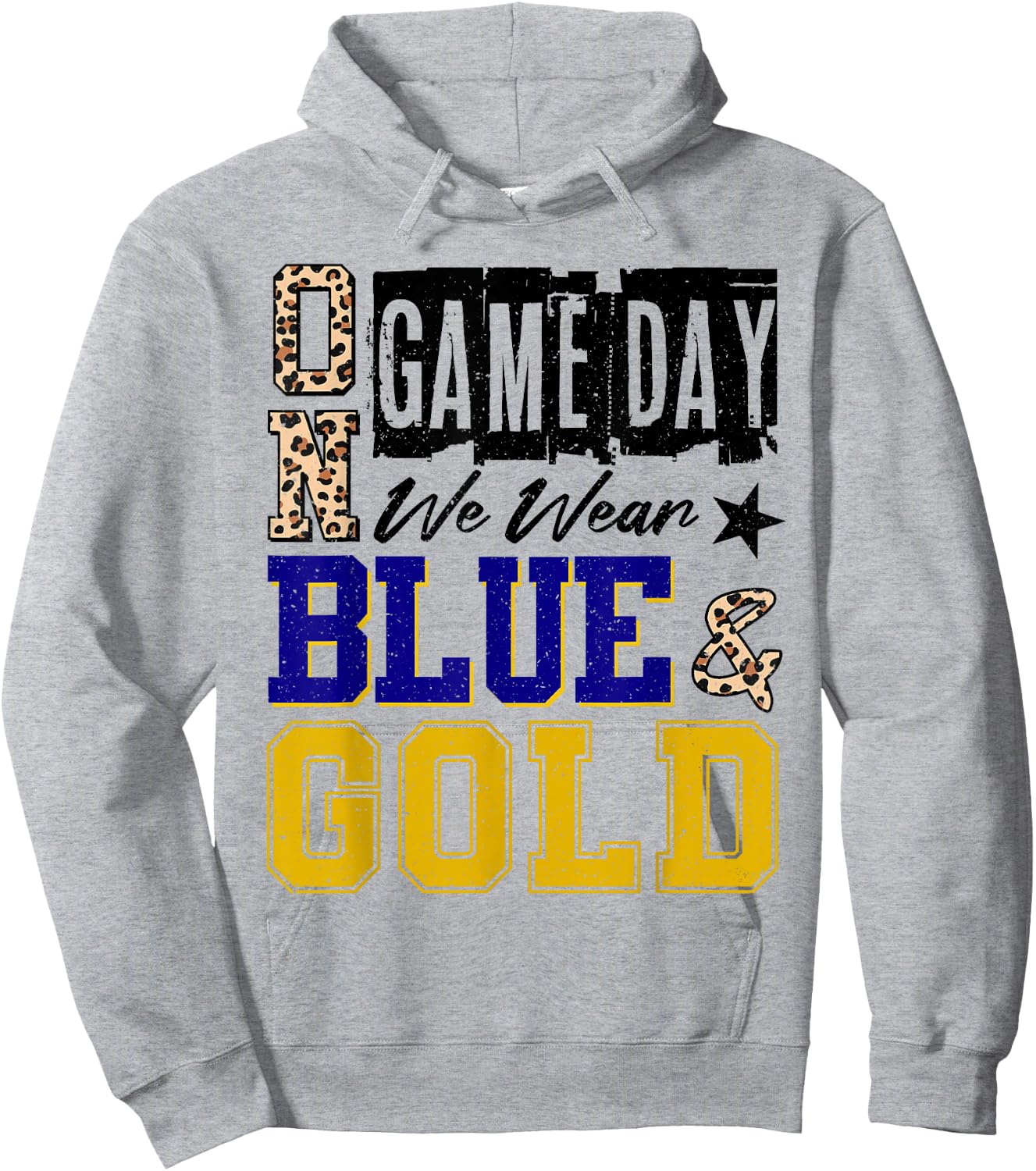 On Gameday Football We Wear Blue and Gold School Spirit Hoodie - Hoodie | Ash