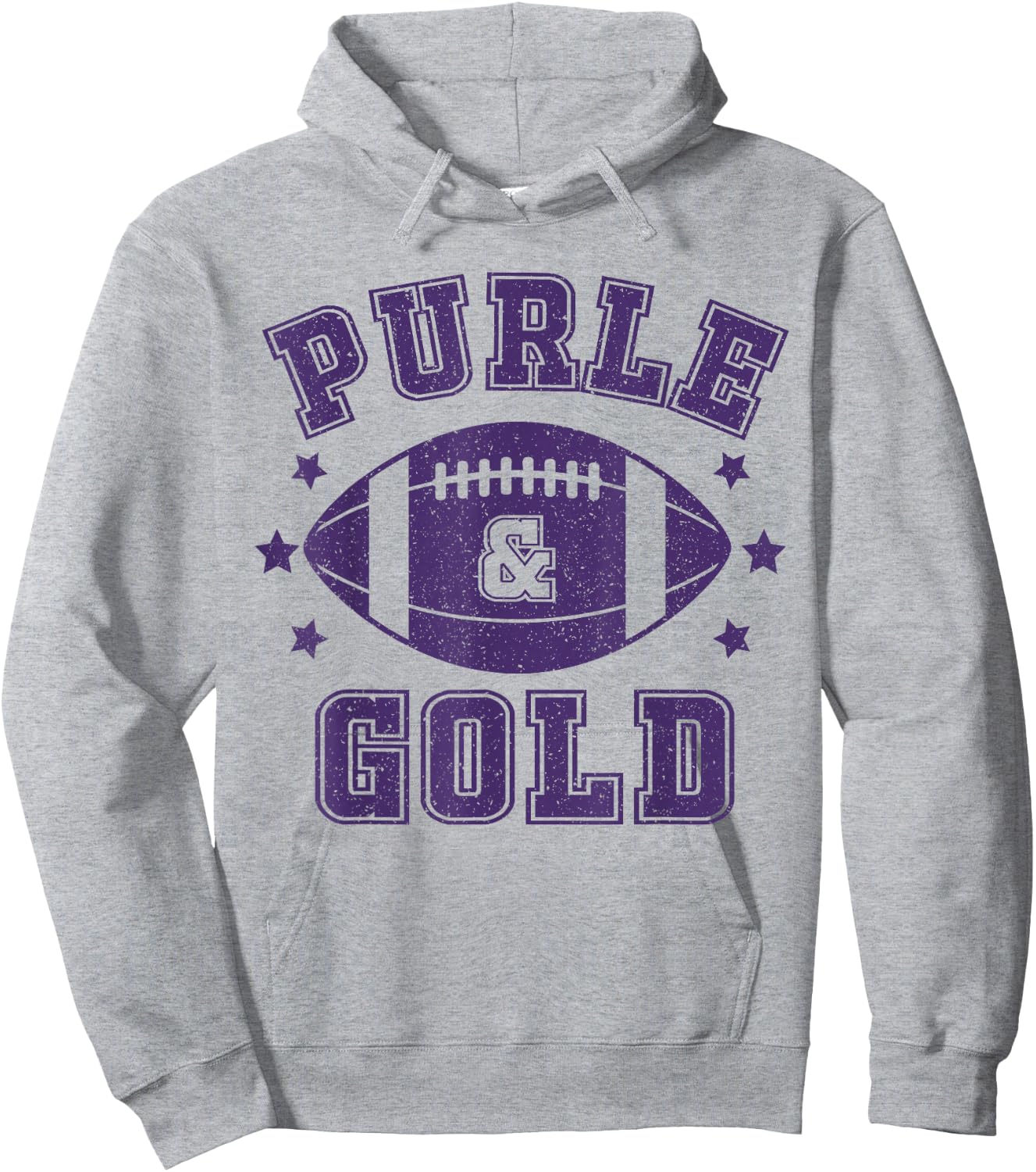 On Gameday Football We Wear Purple and Gold School Spirit Hoodie - Hoodie | Ash