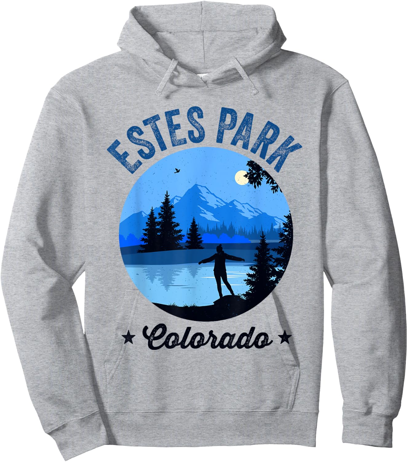 Estes Park Retro Vintage Lake Estes Park Colorado Hoodie - Hoodie | Ash