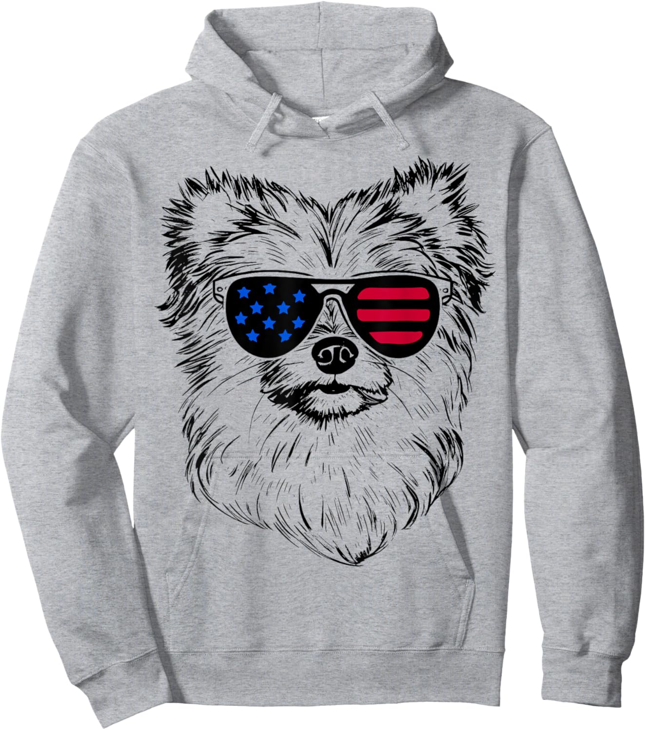 Aussiepom Dog 4th July America USA Flag Men Women Kids Hoodie - Hoodie | Ash
