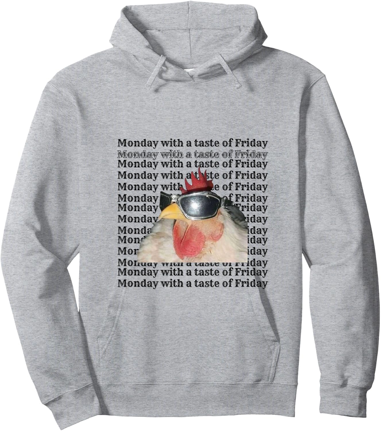 Monday with a taste of Friday "Funny Chicken" Hoodie - Hoodie | Ash