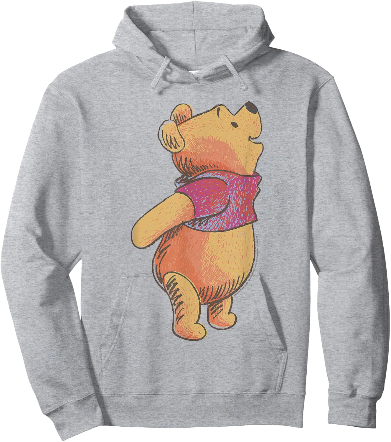Disney Winnie The Pooh Looking Upwards With Joy Portrait Hoodie - Hoodie | Ash