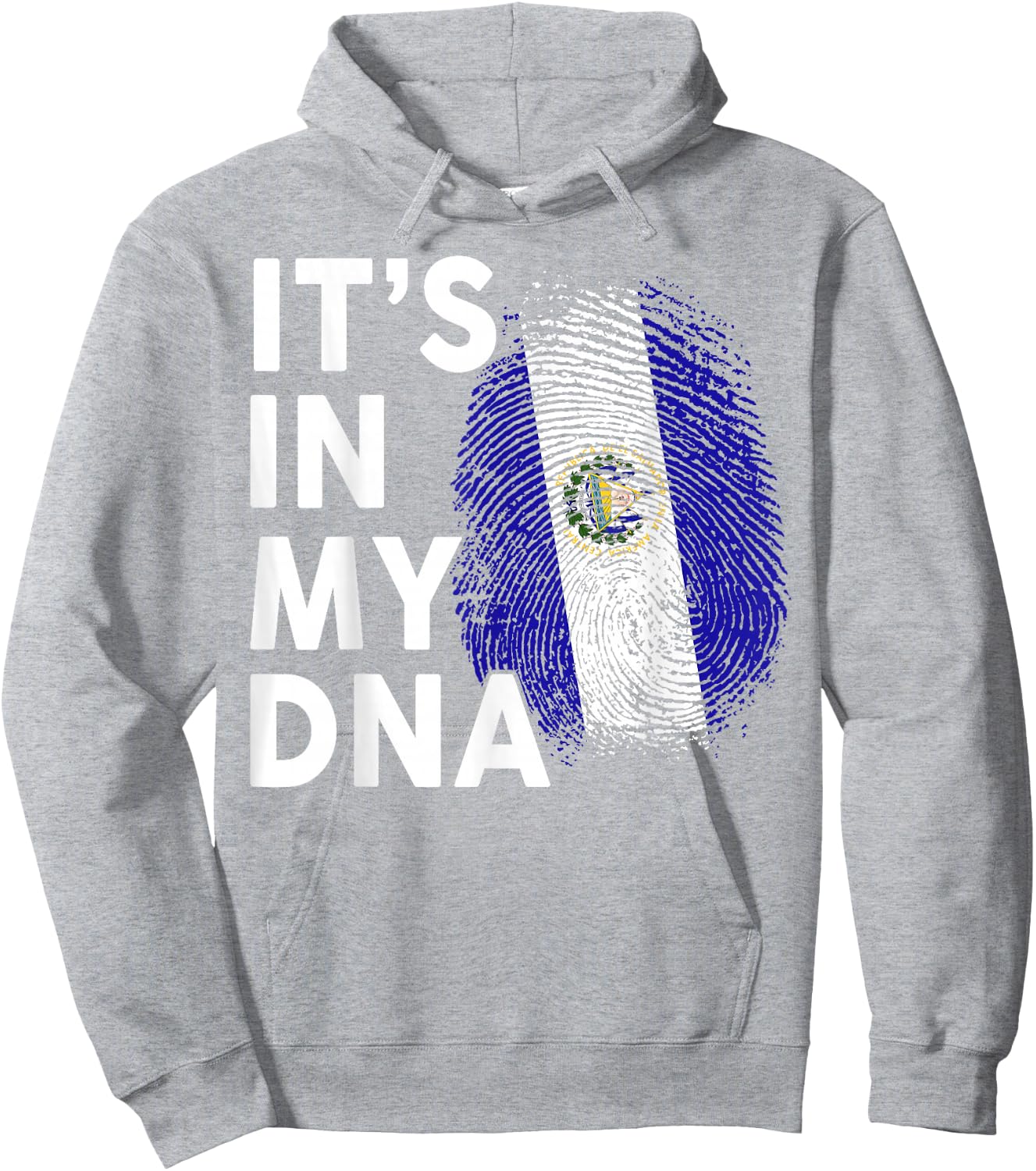 El Salvador Shirt Its DNA Men Women Salvadoran Flag Hispanic Hoodie - Hoodie | Ash
