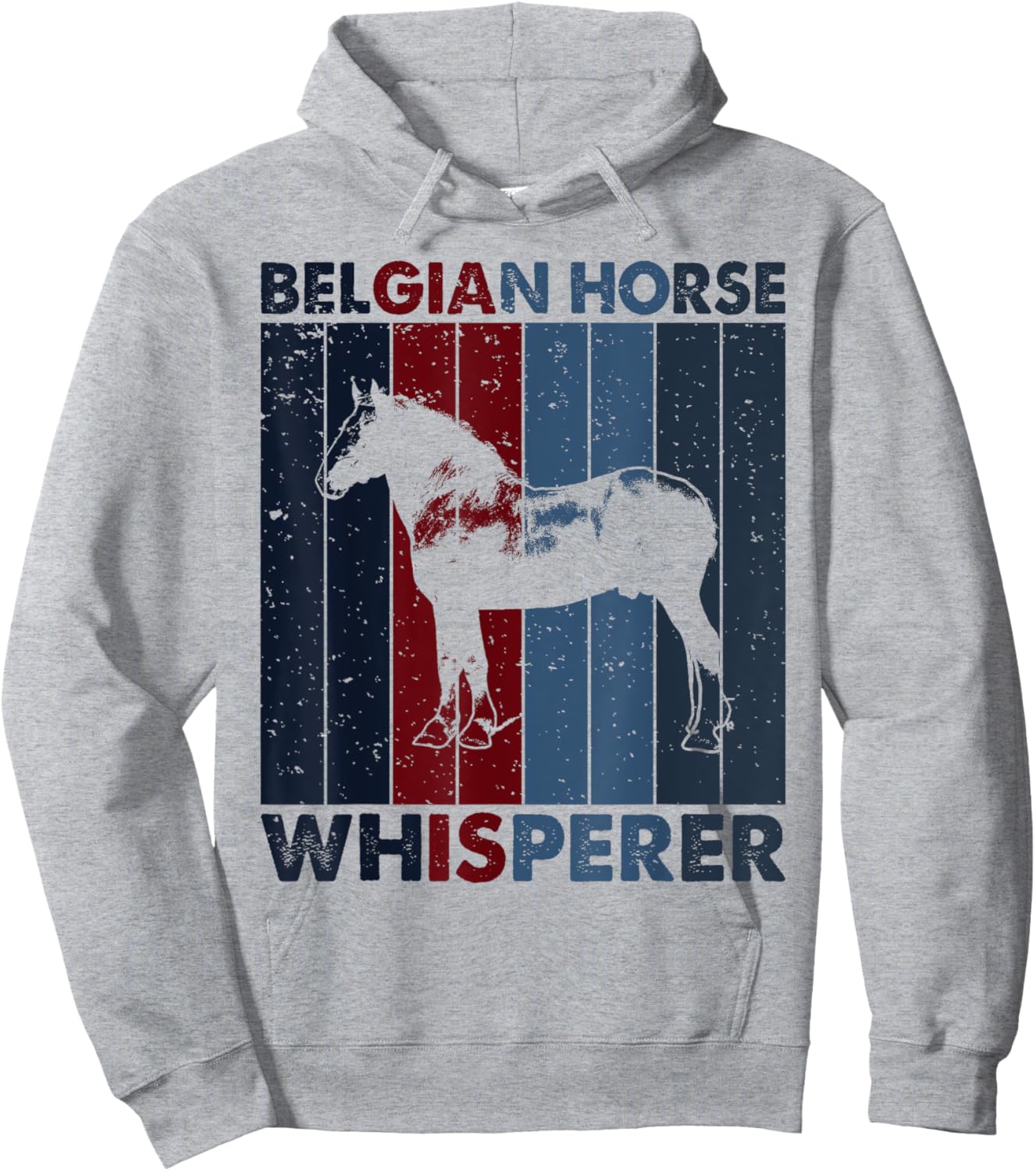 Horse Mom Dad Whisperer - Vintage Belgian Horse Hoodie - Hoodie | Ash