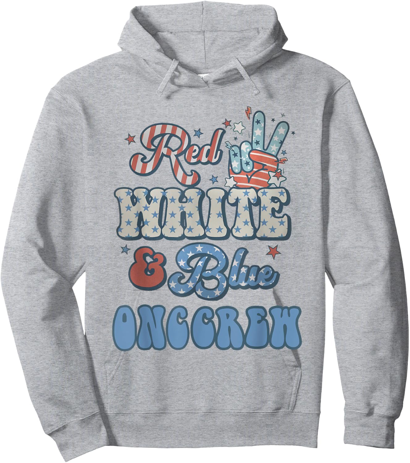 Oncology Nurse 4th of July Red White Blue Onc Crew RN Hoodie - Hoodie | Ash
