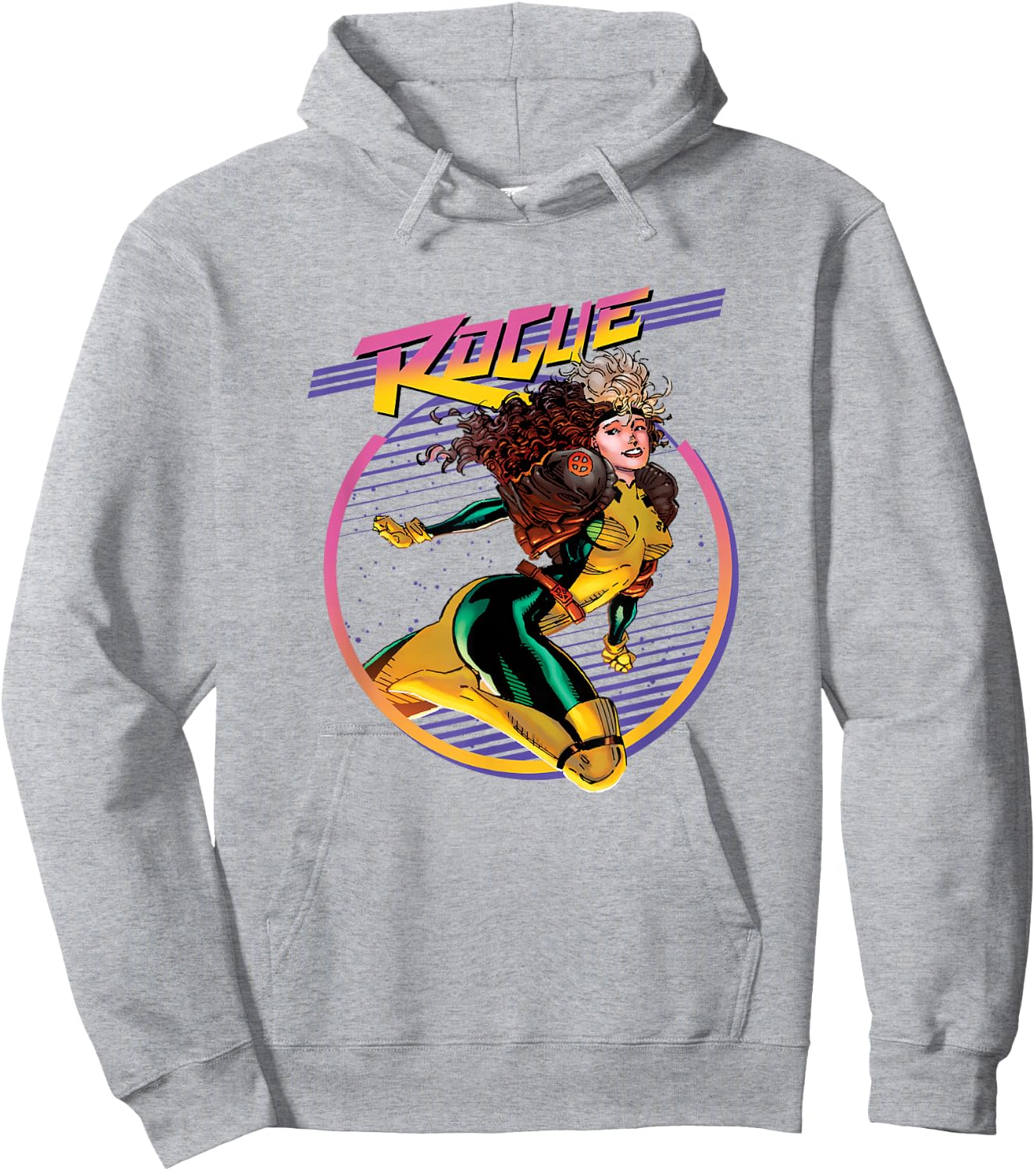 Marvel X-Men Rogue Sassy Neon Solo Portrait Hoodie - Hoodie | Ash