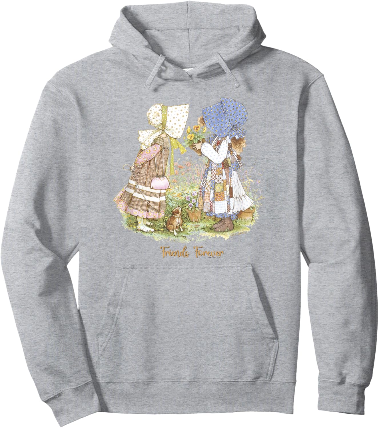 Holly Hobbie Friends Forever Cute Floral Portrait Hoodie - Hoodie | Ash