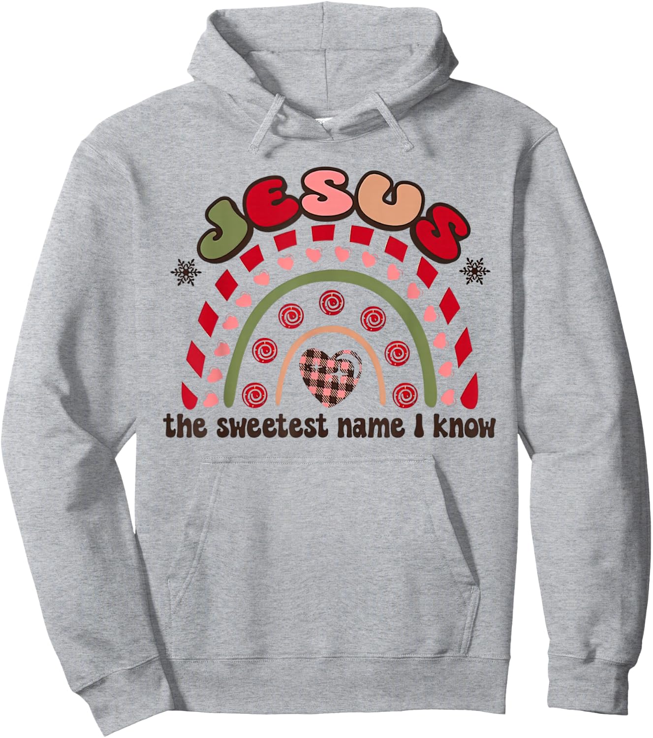 Jesus The Sweetest Name I Know Christian Xmas Retro Holiday Hoodie - Hoodie | Ash