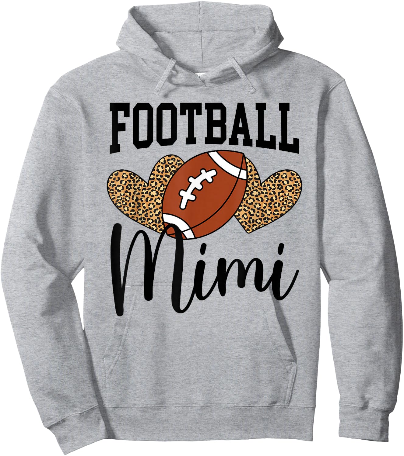 Football Mimi Hearts Grandma Mimi of A Football Player Hoodie - Hoodie | Ash