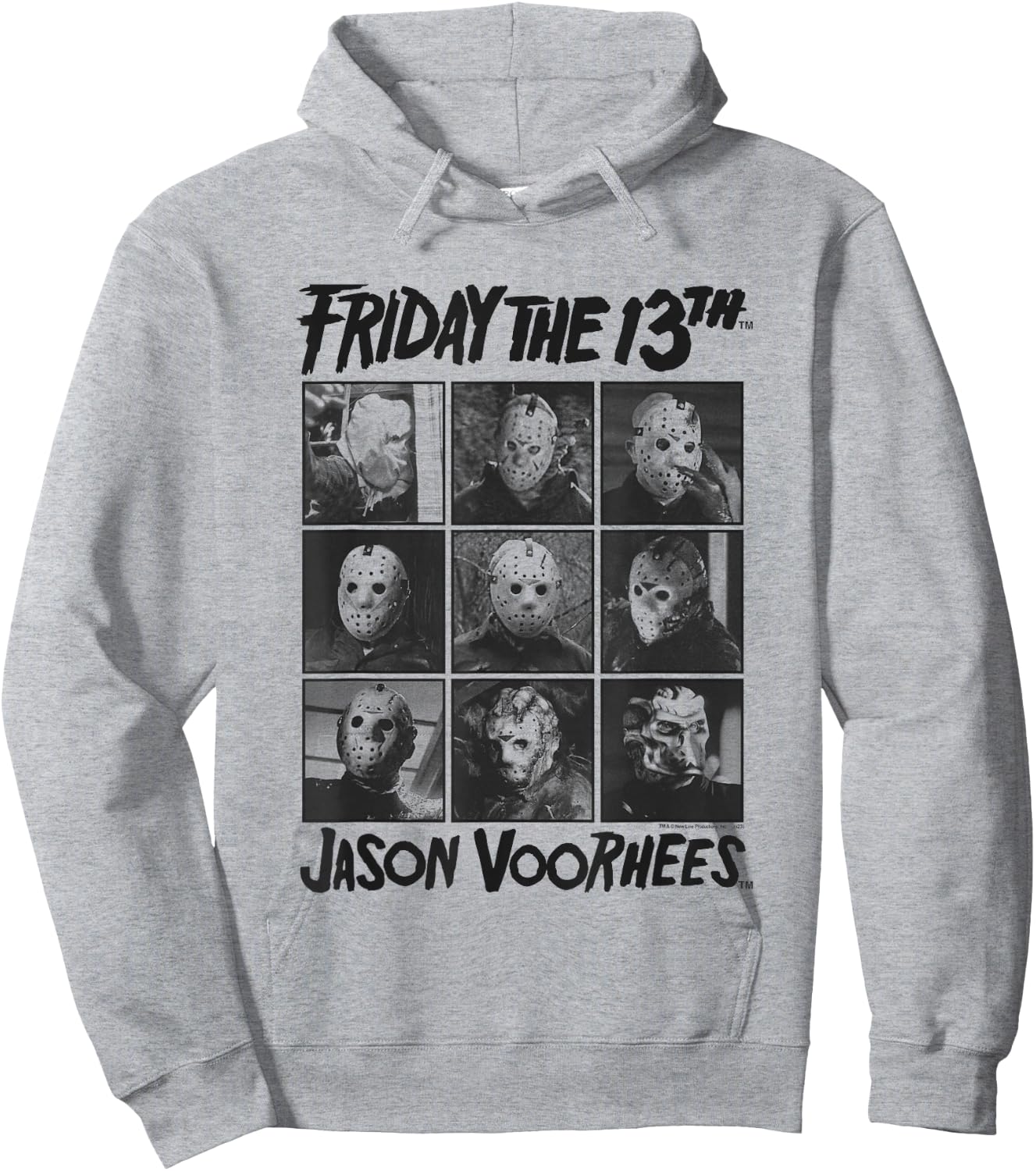 Friday The 13th Jason Black and White Grid Horror Movie Hoodie - Hoodie | Ash