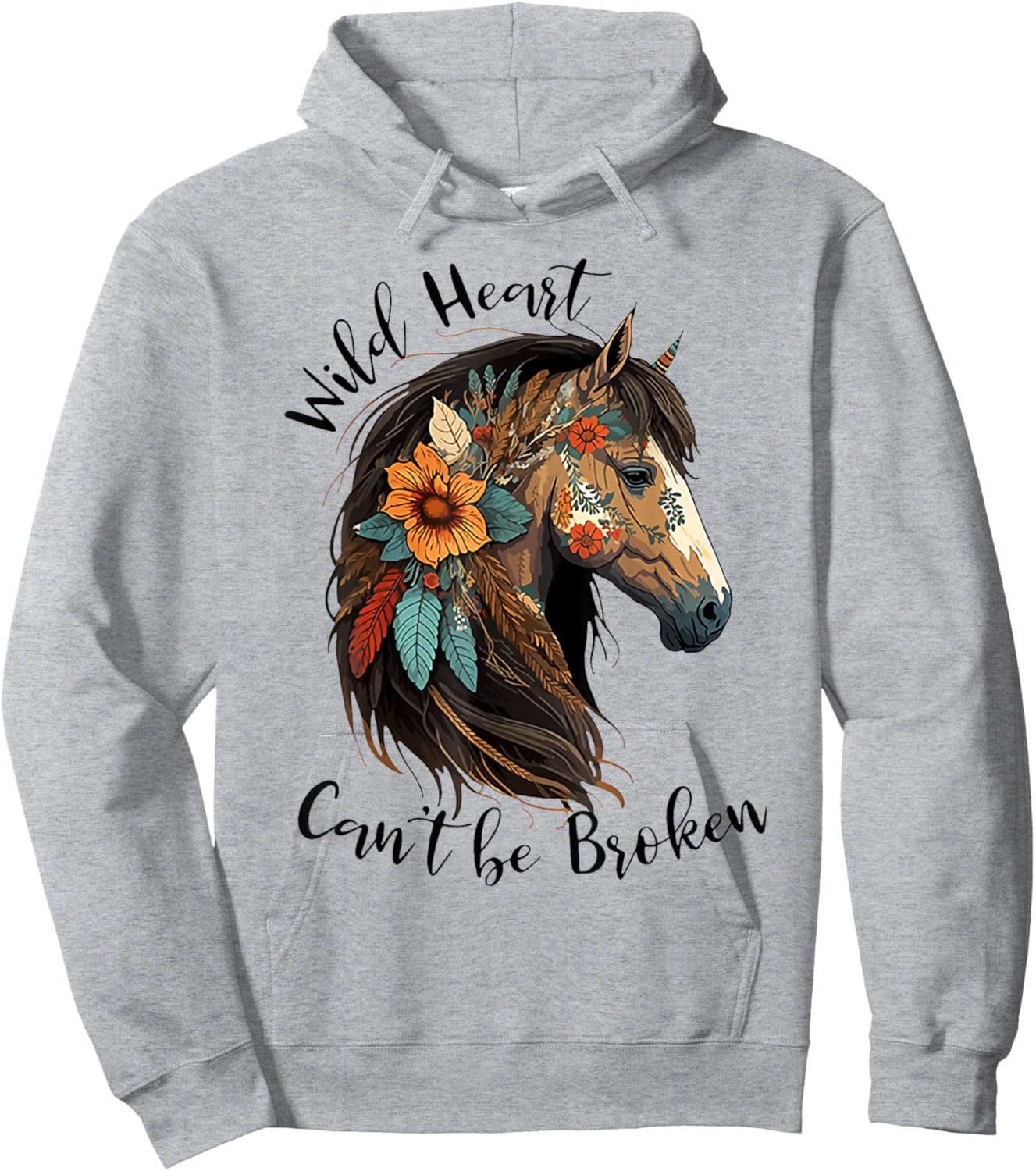 Wild heart can't be broken horse Hoodie - Hoodie | Ash