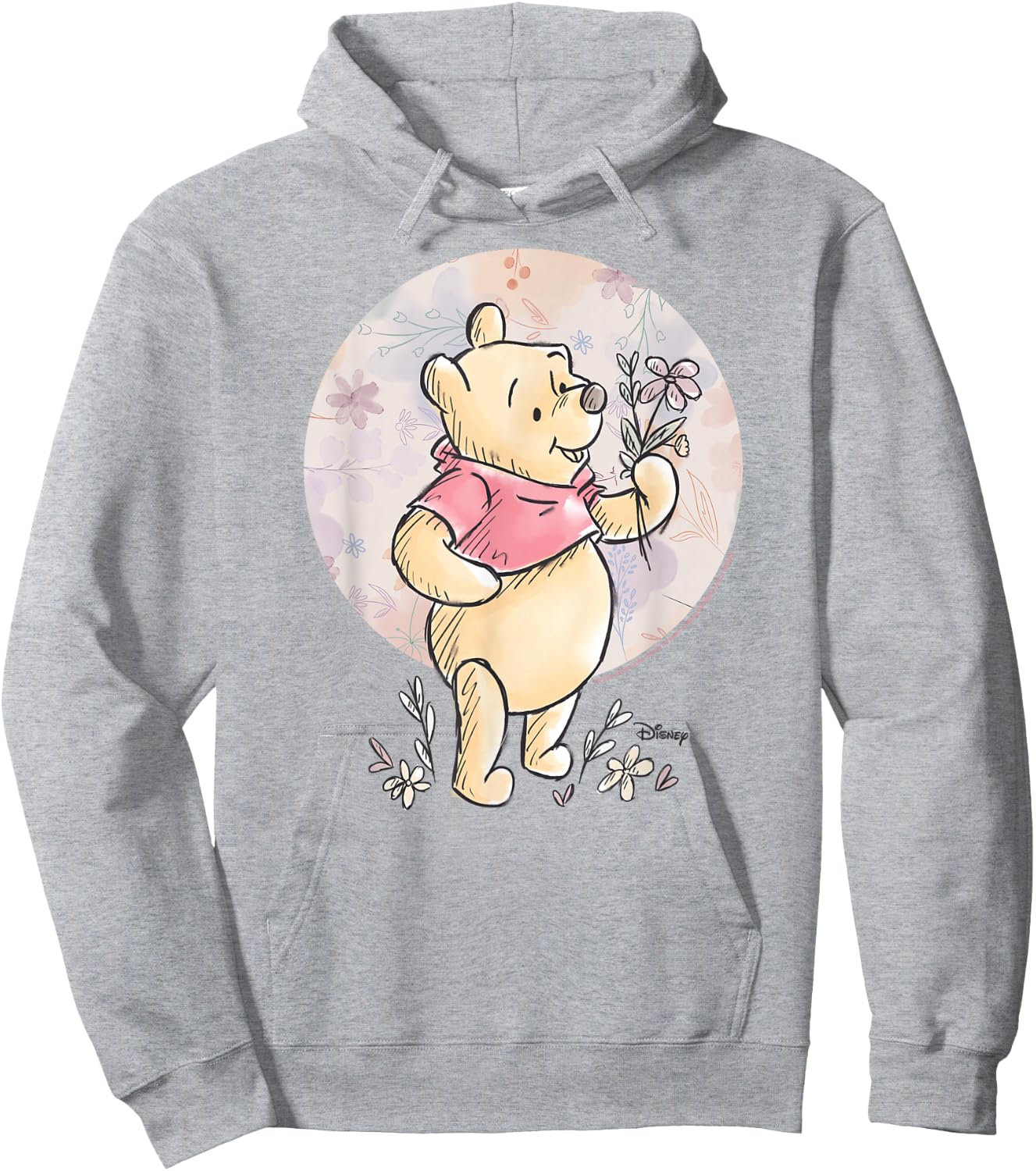 Winnie the Pooh - Floral Circle Pooh Hoodie - Hoodie | Ash