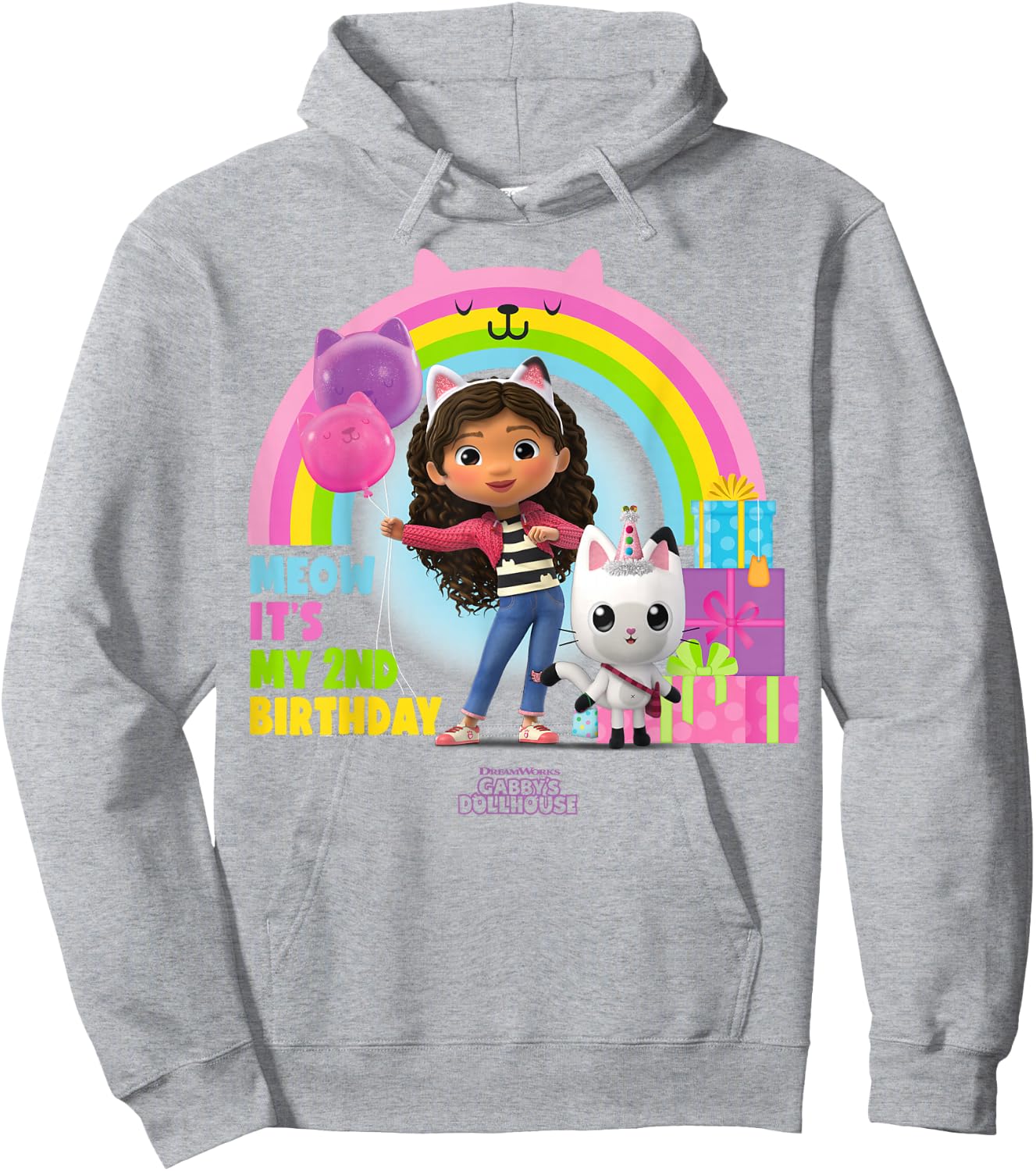 DreamWorks Gabby's Dollhouse 2nd Birthday Hoodie - Hoodie | Ash