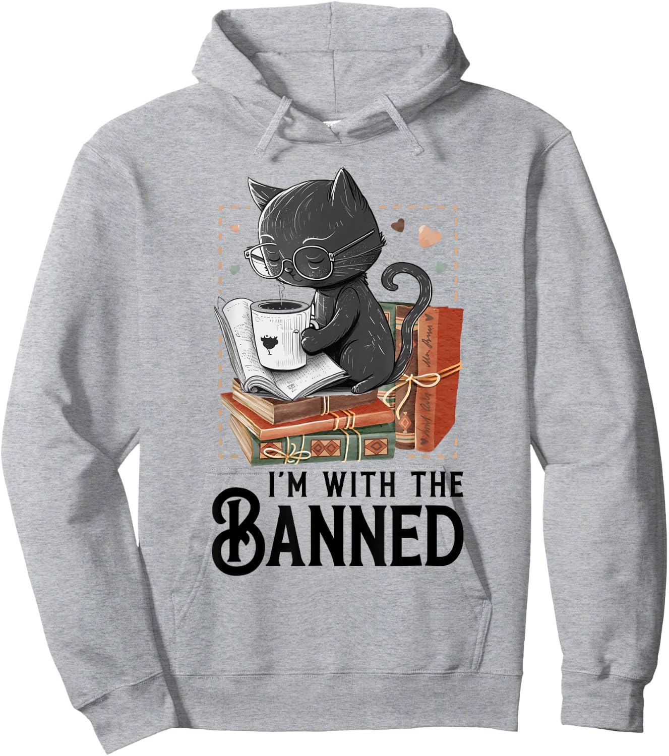I'm with The Banned Read Banned Books Lover BookWorm Hoodie - Hoodie | Ash