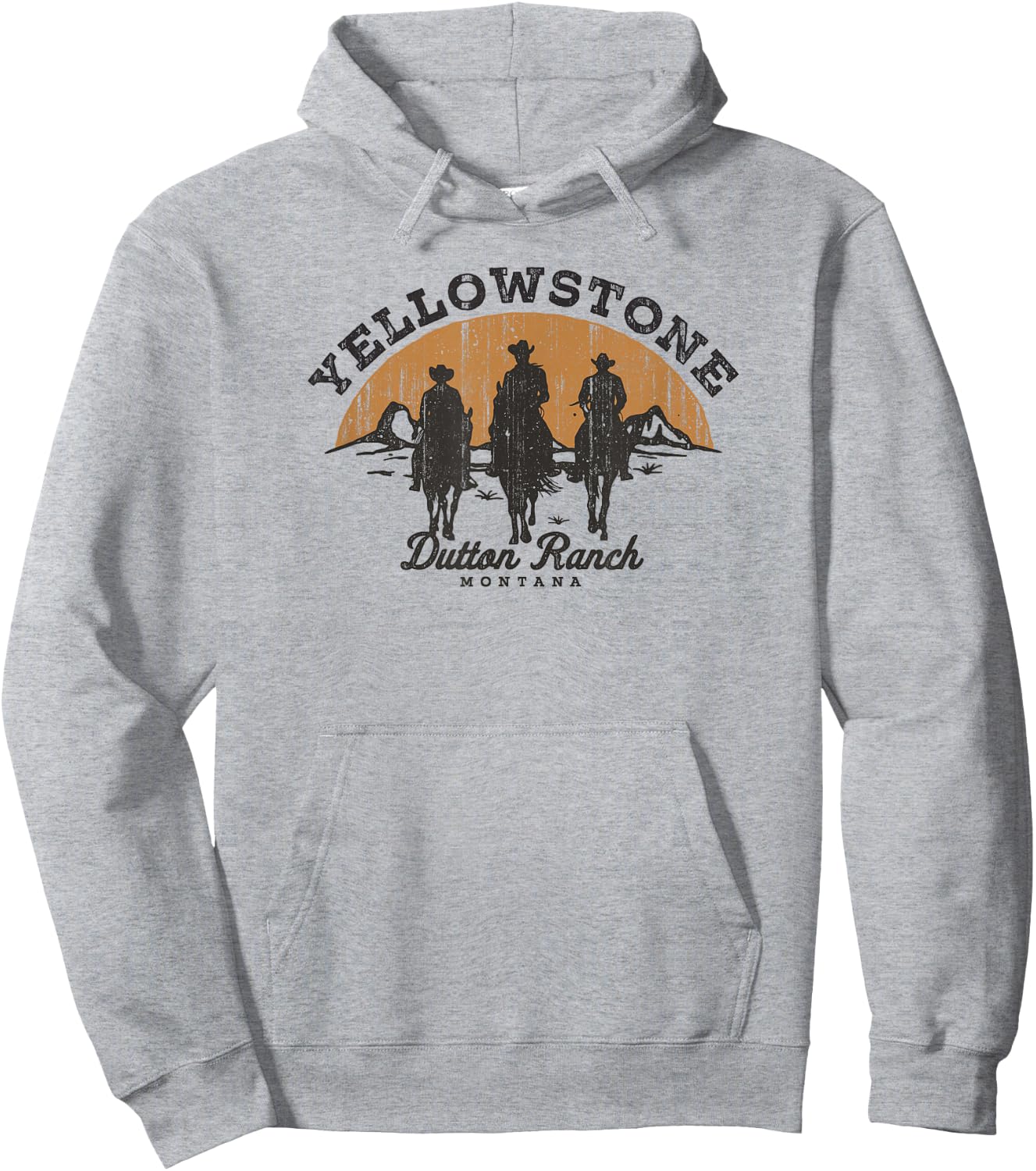 Yellowstone Dutton Ranch Group Shot Silhouette V1 Hoodie - Hoodie | Ash
