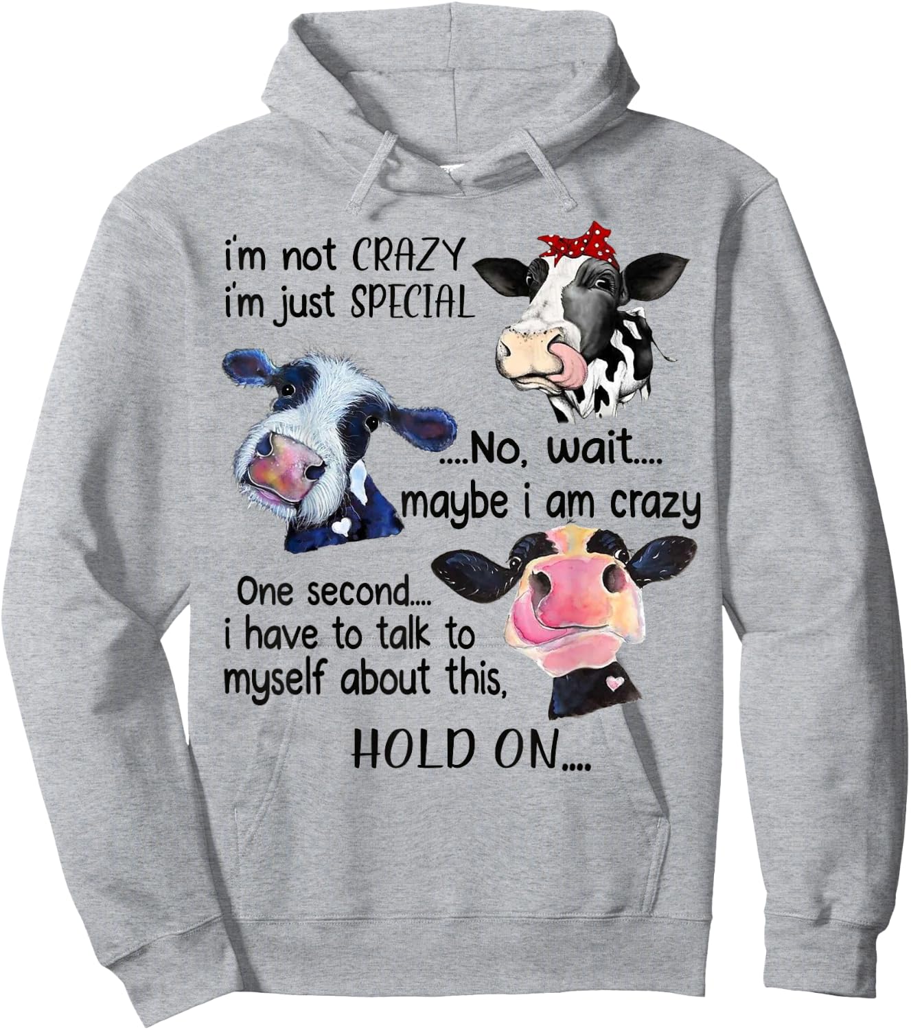 Cow I'm Not Crazy I'm Just Special Maybe I'm Crazy Hoodie - Hoodie | Ash