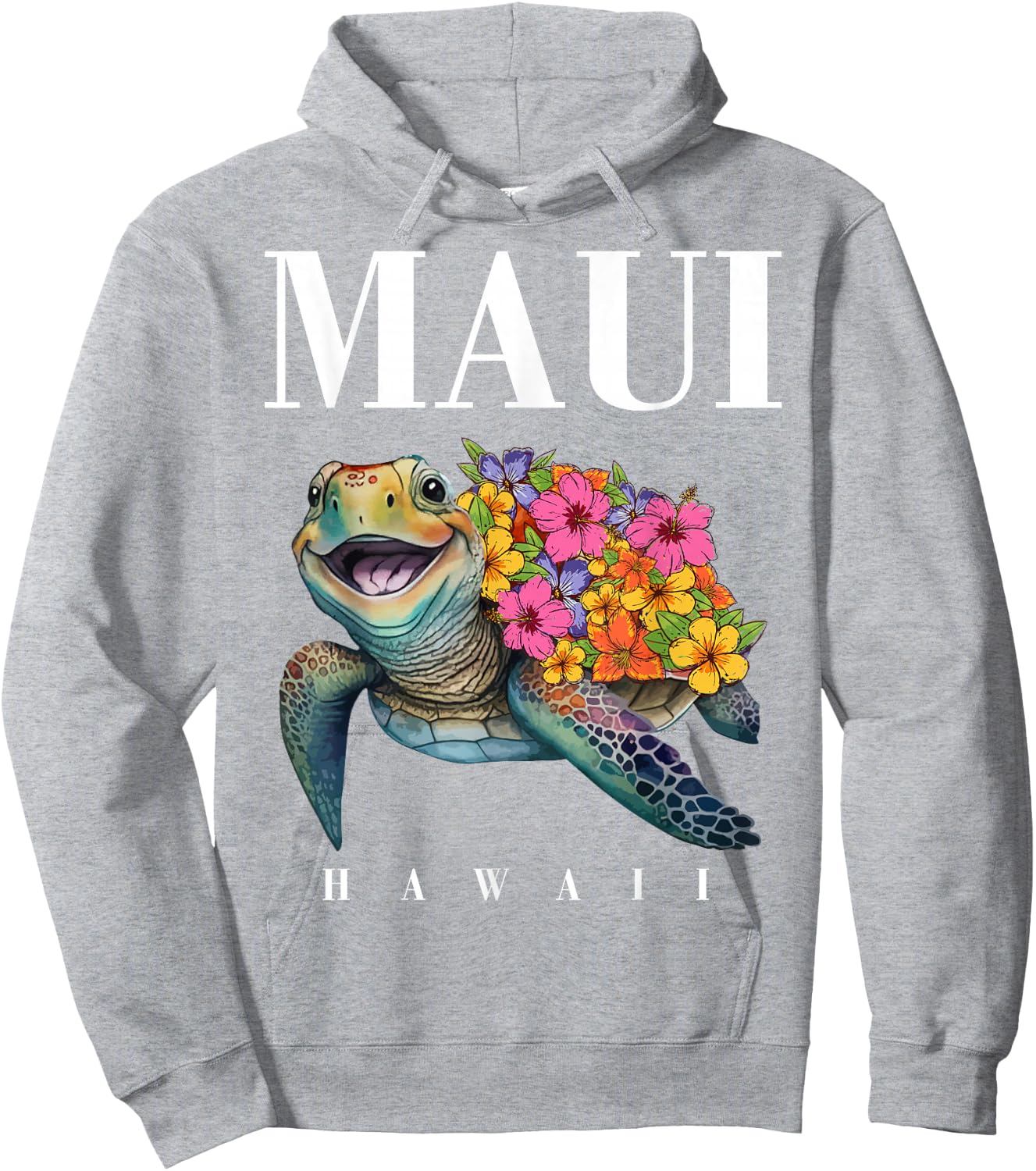 Hawaiian-Shirt Maui Kids Girl Women Turtle Hibiscus Hawaii Hoodie - Hoodie | Ash