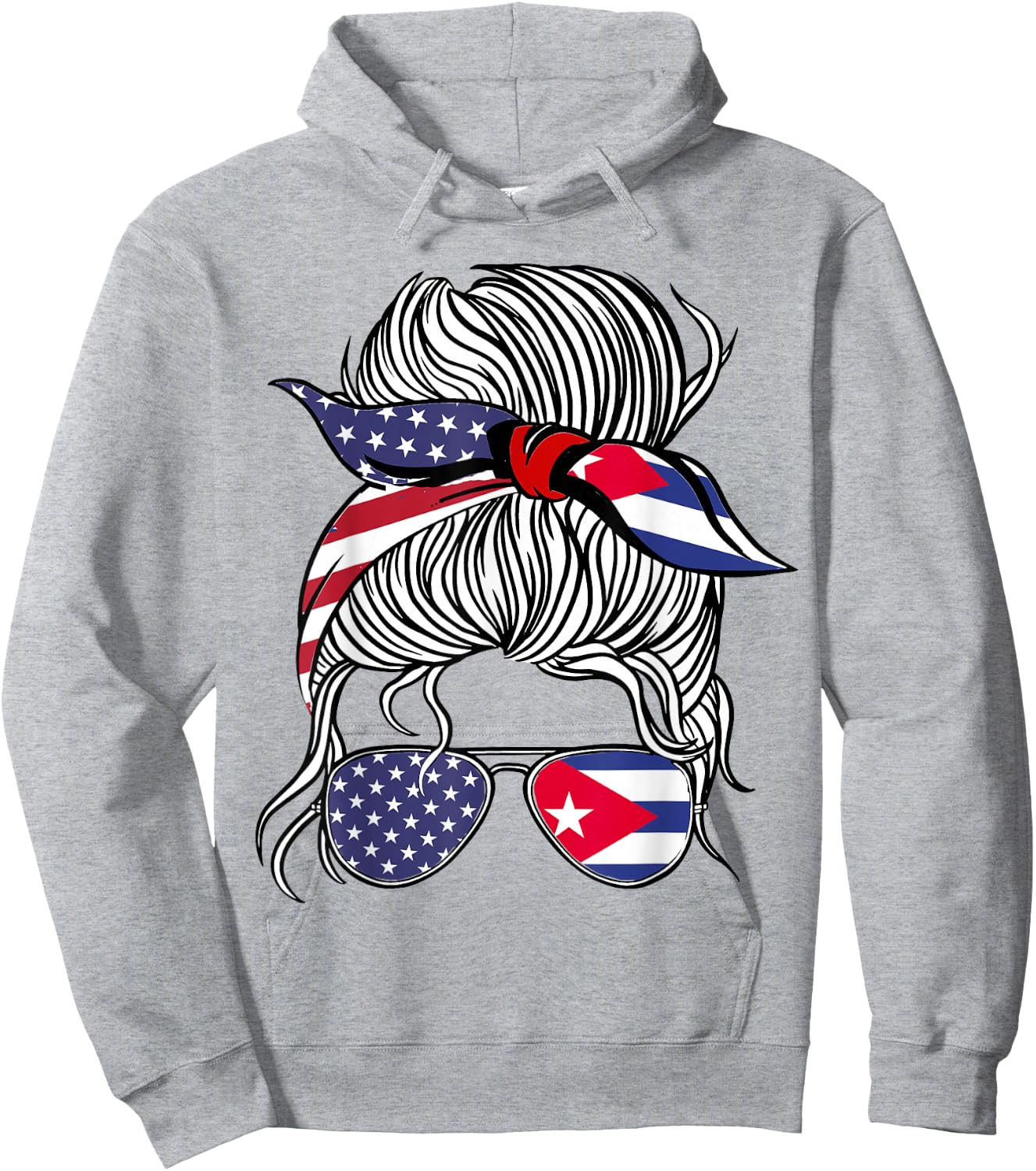 American Cuban Patriot Flag Women Girl Cuba Grown Hoodie - Hoodie | Ash