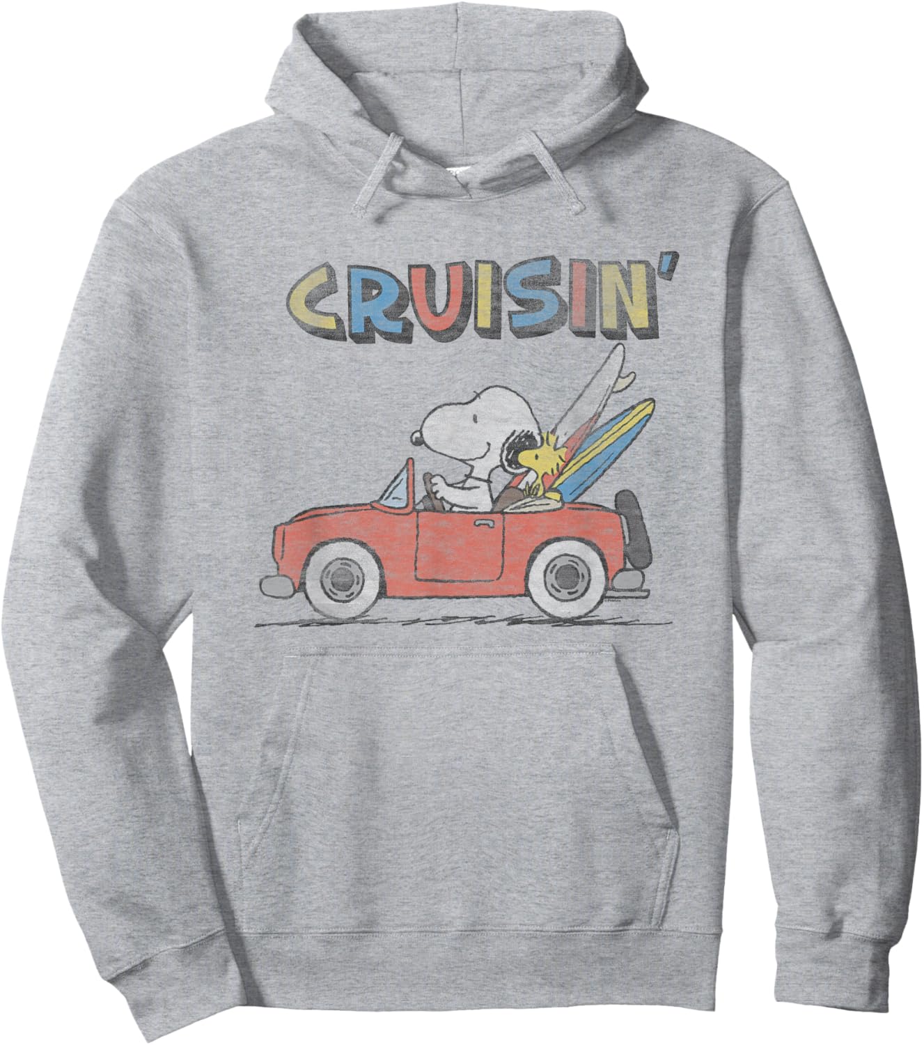 Peanuts Snoopy and Woodstock Cruisin' Hoodie - Hoodie | Ash