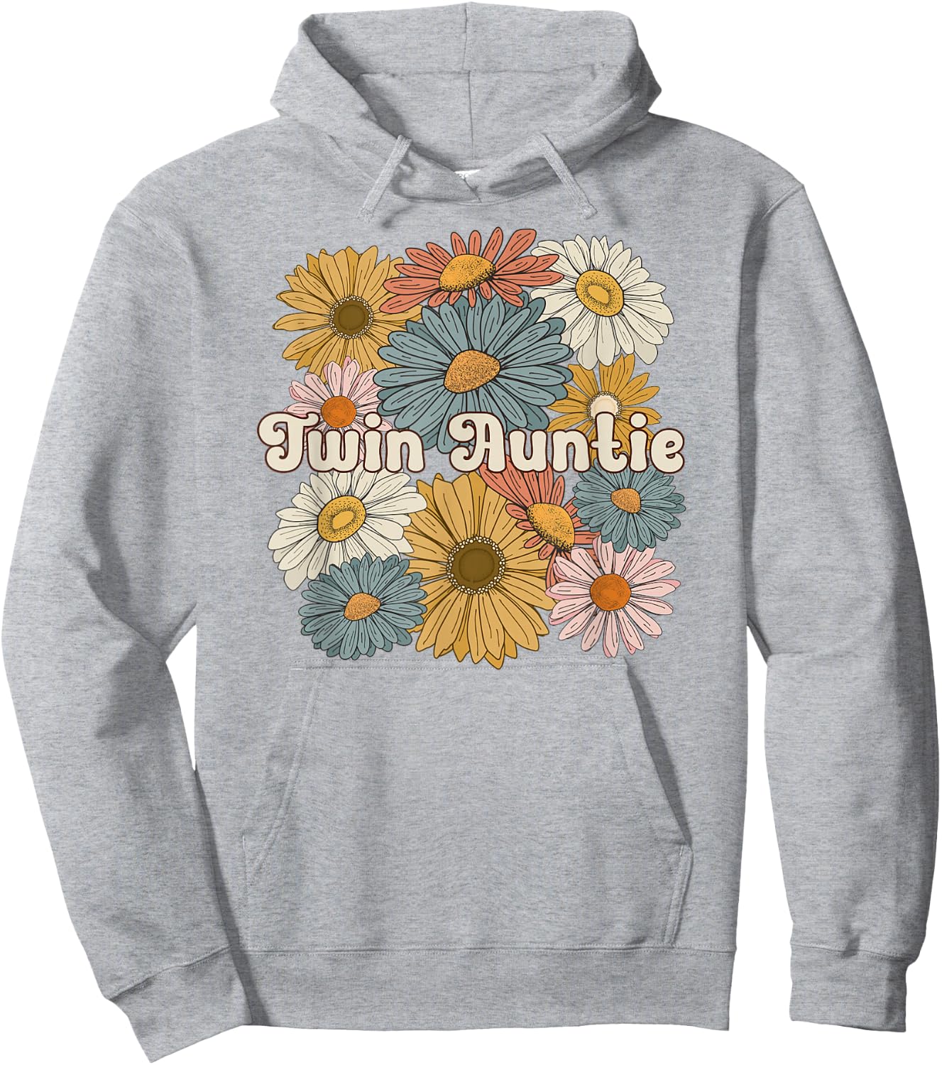 Twin Aunt Flowers Aunt Of Twins Twin Auntie Of Twins Hoodie - Hoodie | Ash