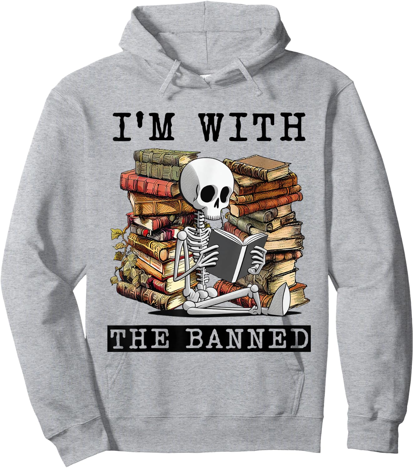 I'm with The Banned Read Banned Books Lover BookWorm Hoodie - Hoodie | Ash