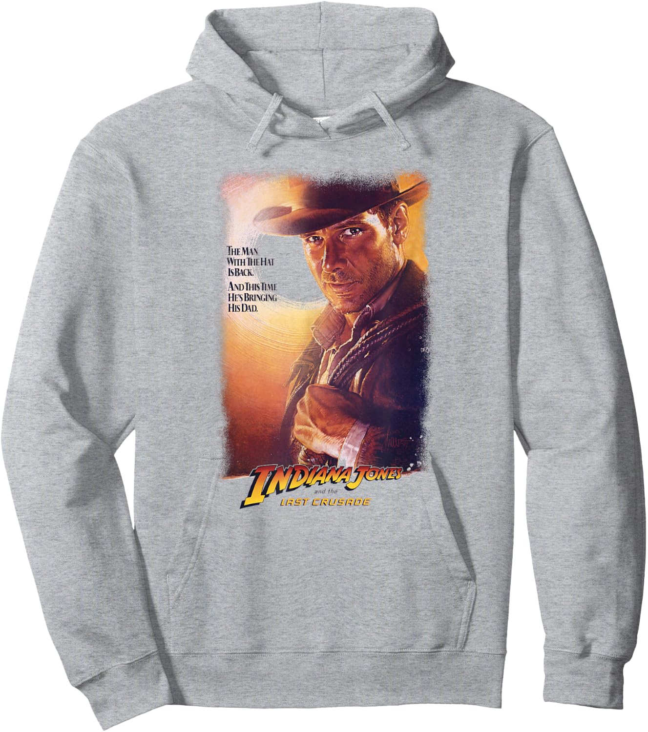 Indiana Jones and The Last Crusade Man with The Hat Poster Hoodie - Hoodie | Ash