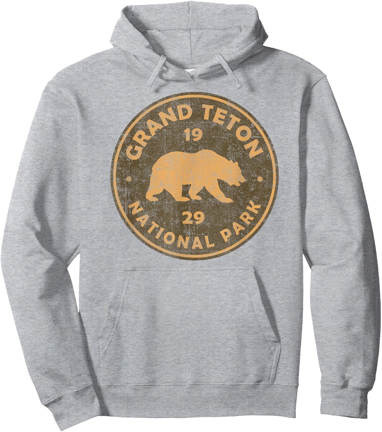Retro Grand Teton National Park Wyoming Souvenir Hiking Hoodie - Hoodie | Ash