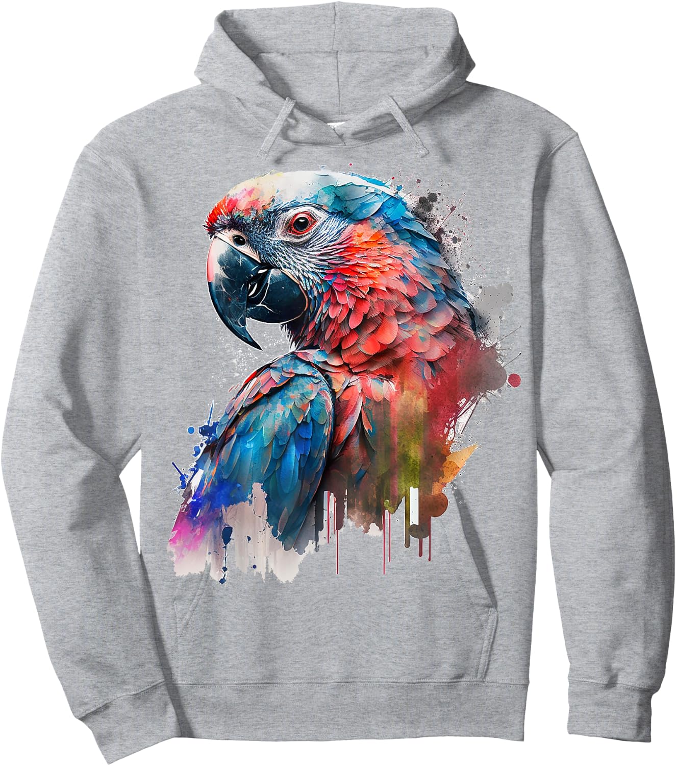 Parrot Bird Colourful Art Animal Bird Motif Parrot Hoodie - Hoodie | Ash