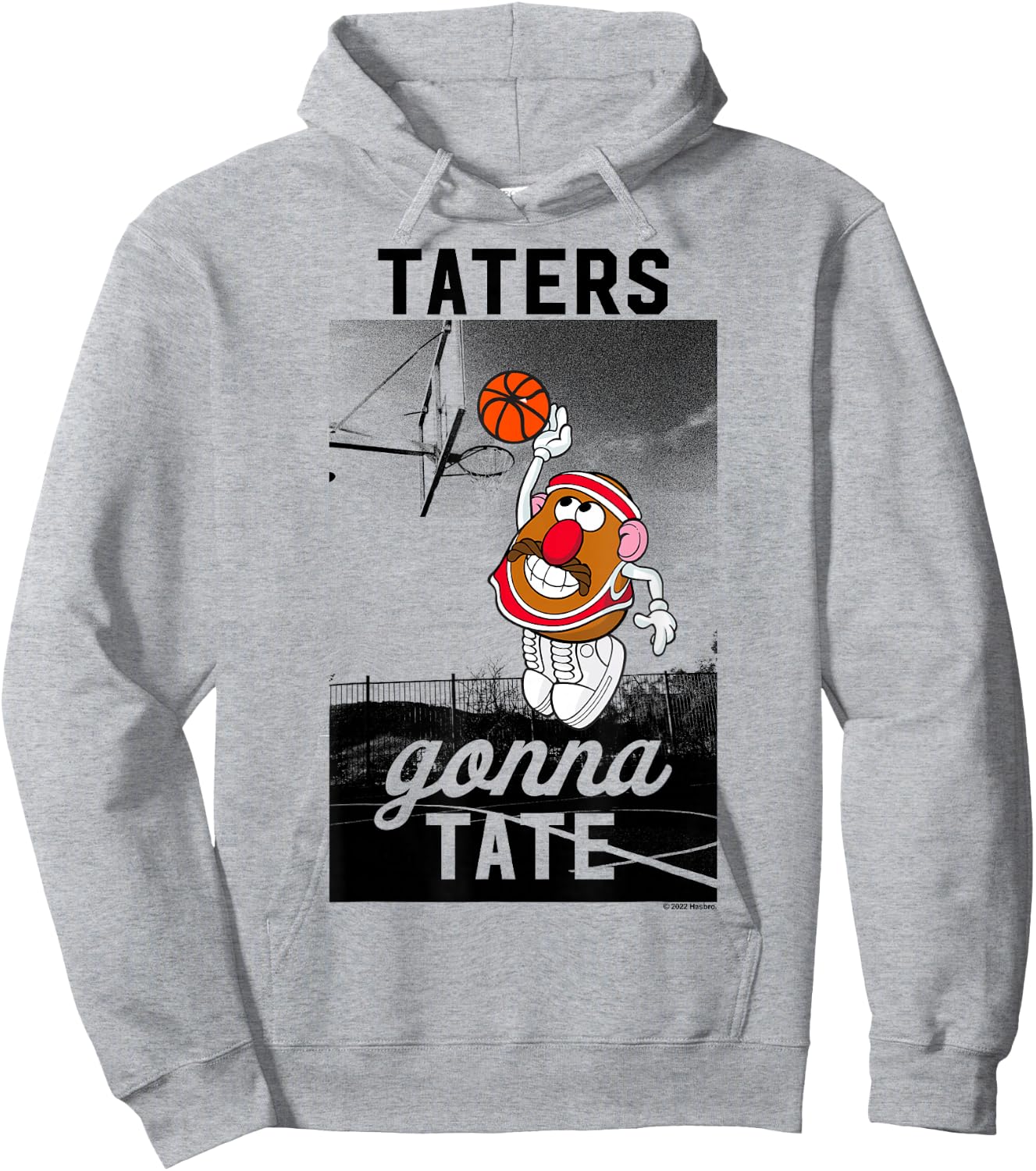 Mr. Potato Head Taters Gonna Tate Basketball Portrait Hoodie - Hoodie | Ash