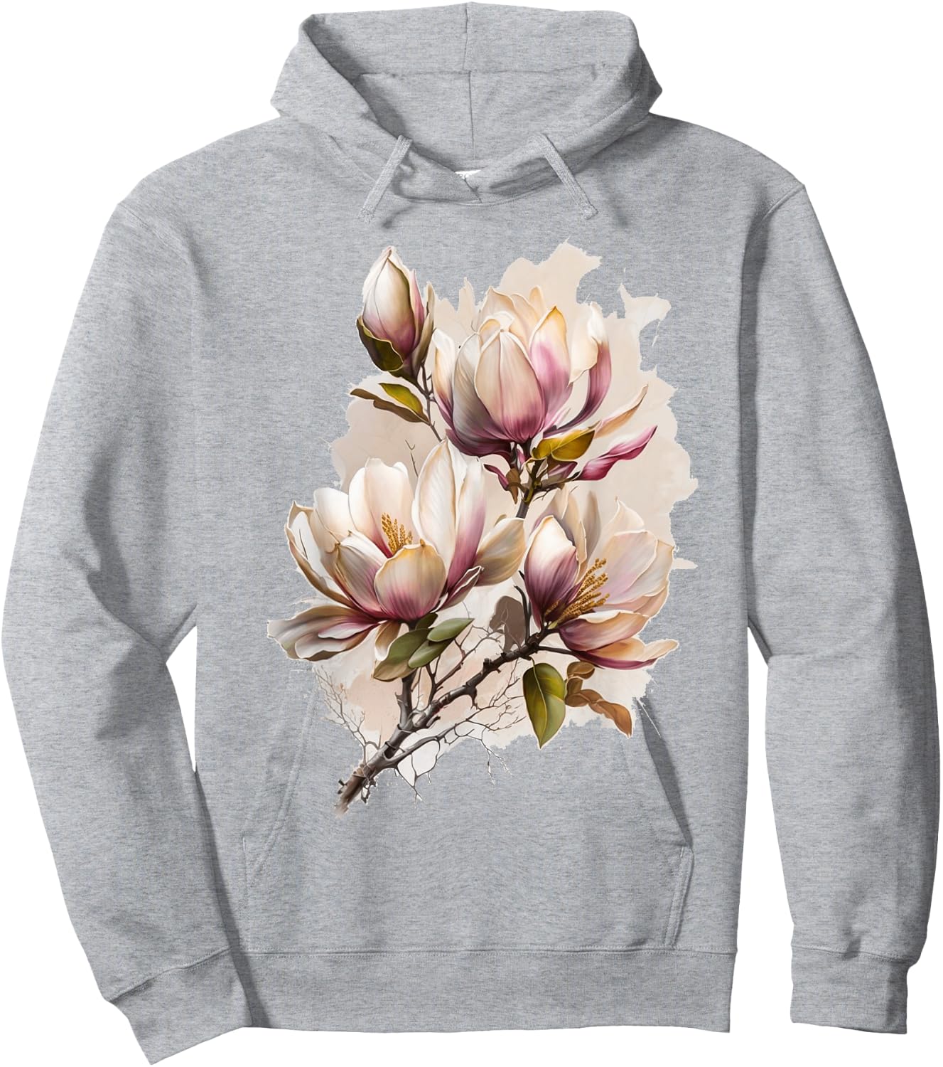 Magnolia Blossom Flower Blooming Floral Spring Summer Women Hoodie - Hoodie | Ash