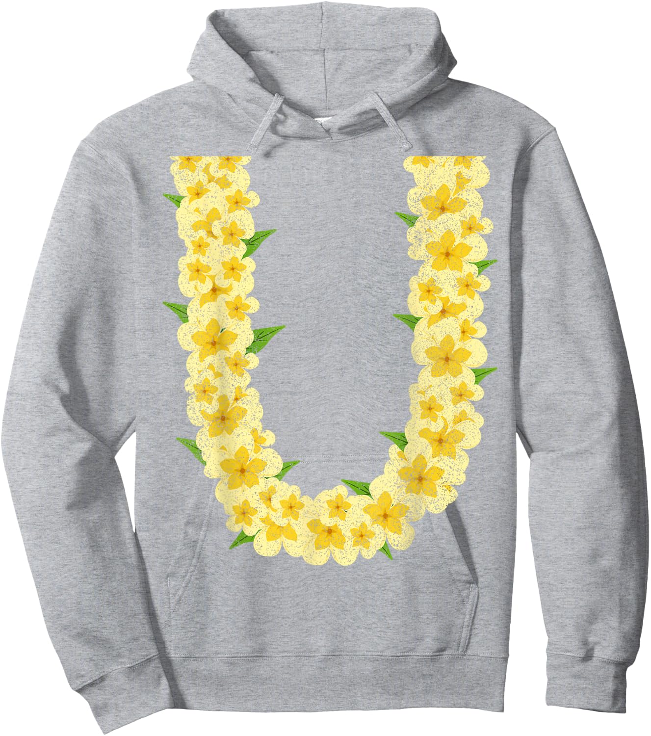 Hawaiian Flower Chain Tropical Summer Vacation Lei Hoodie - Hoodie | Ash