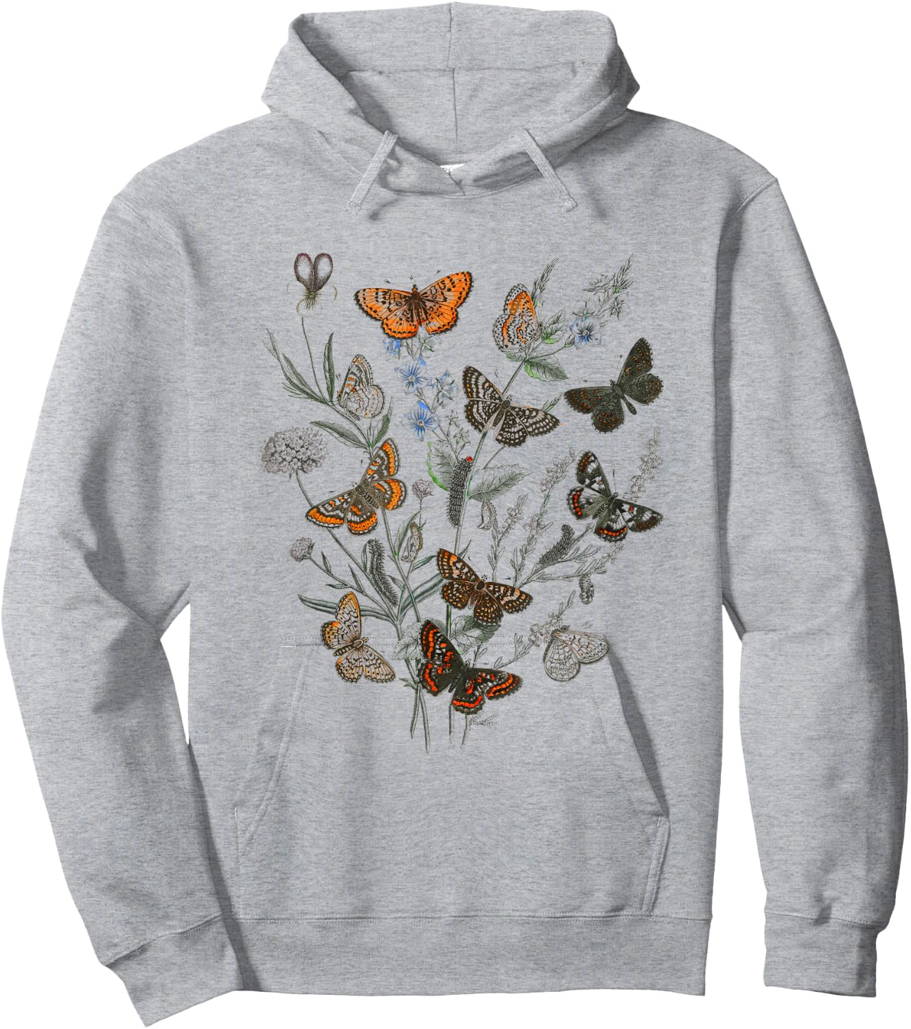 Cute Butterflies Floral Graphic Butterfly Tree Hoodie - Hoodie | Ash