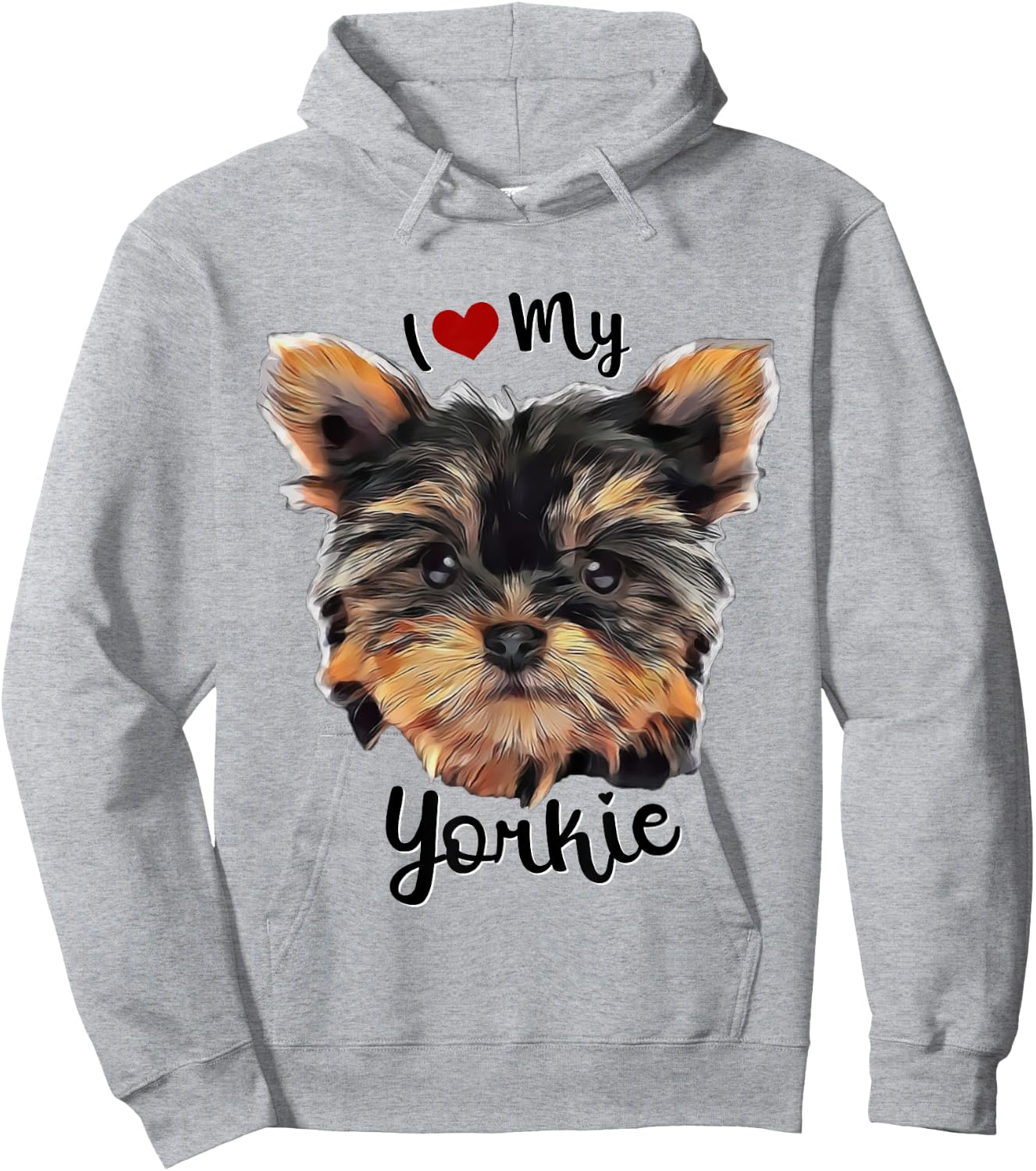 Cute Yorkie I Love My Yorkie Dog Lover Breed Puppy Men Women Girls Kids Hoodie - Hoodie | Ash