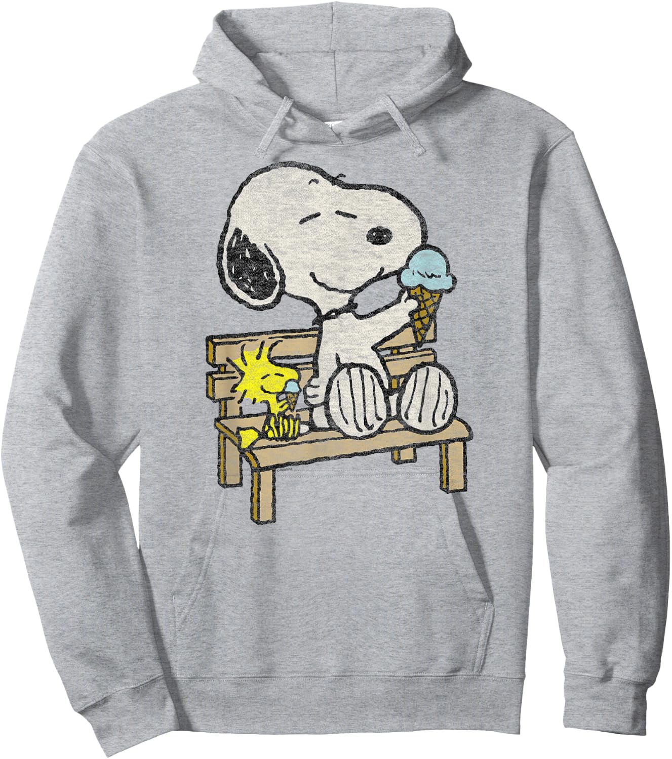 Peanuts - Snoopy Woodstock Bench Hoodie - Hoodie | Ash