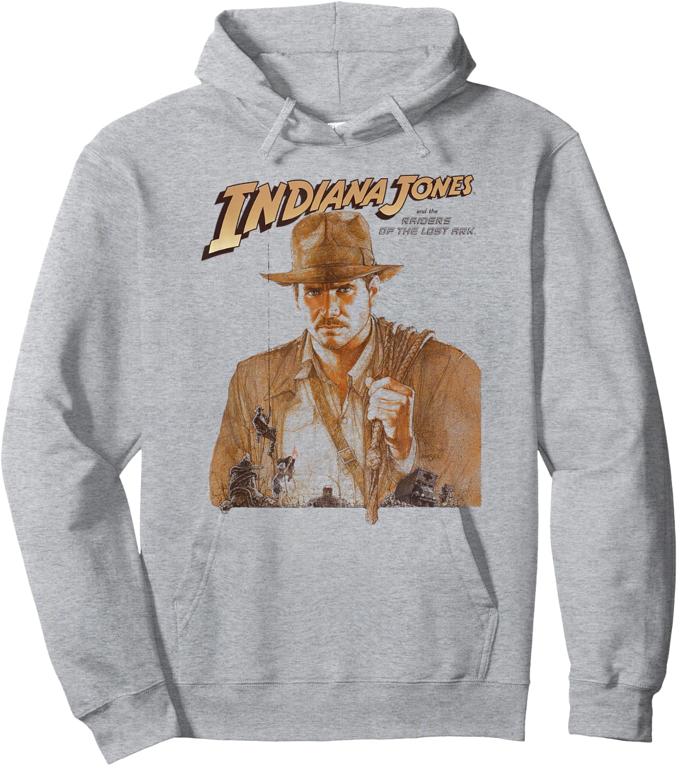 Indiana Jones Raiders of The Lost Ark Tonal Movie Poster Hoodie - Hoodie | Ash