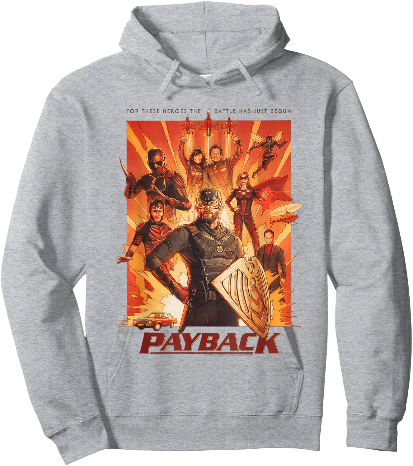 The Boys Soldier Boy Supe Payback Retro Collage Hoodie - Hoodie | Ash