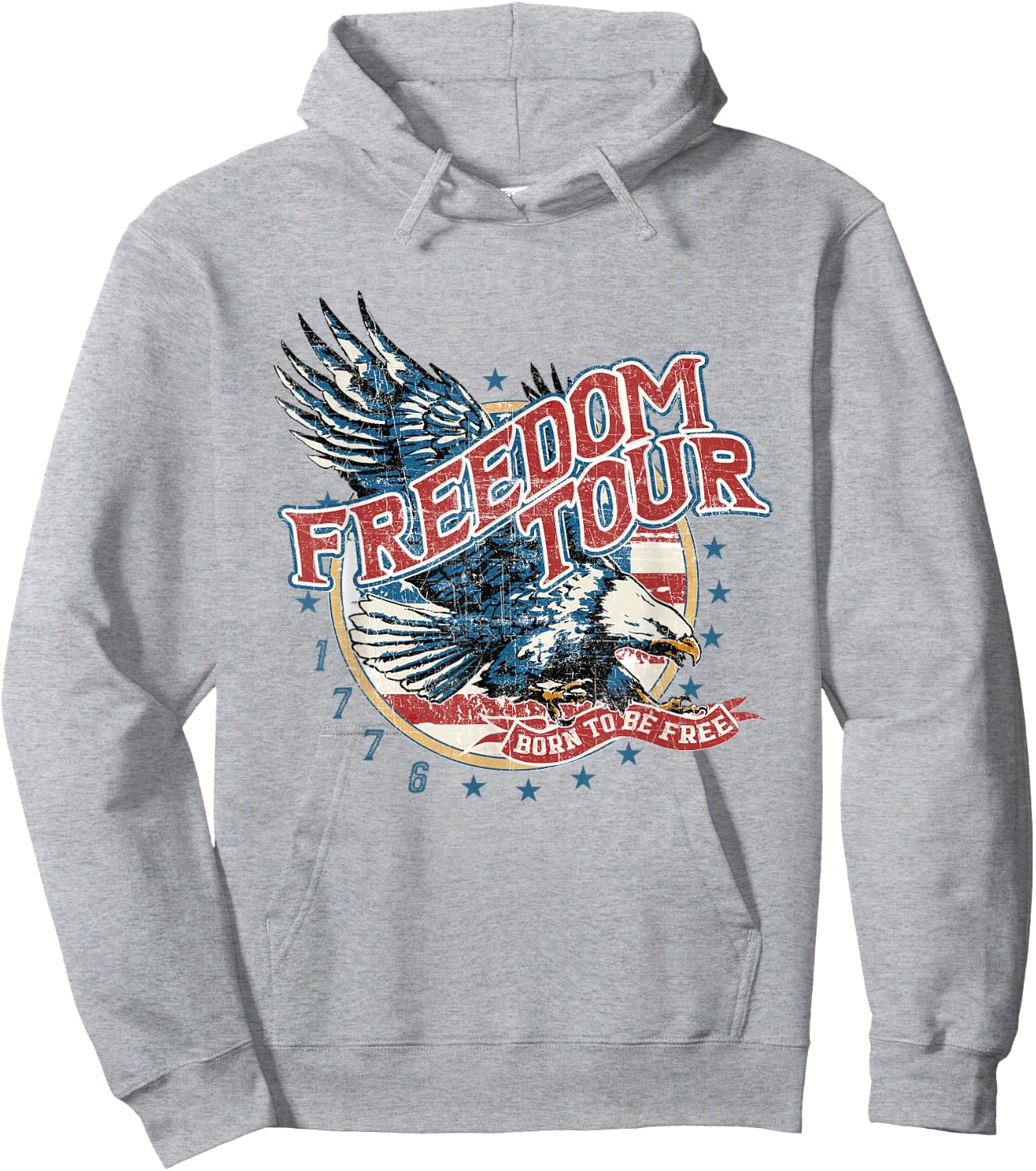 Retro Freedom Funny Tour Since 1776 4th Of July Eagle Men Hoodie - Hoodie | Ash