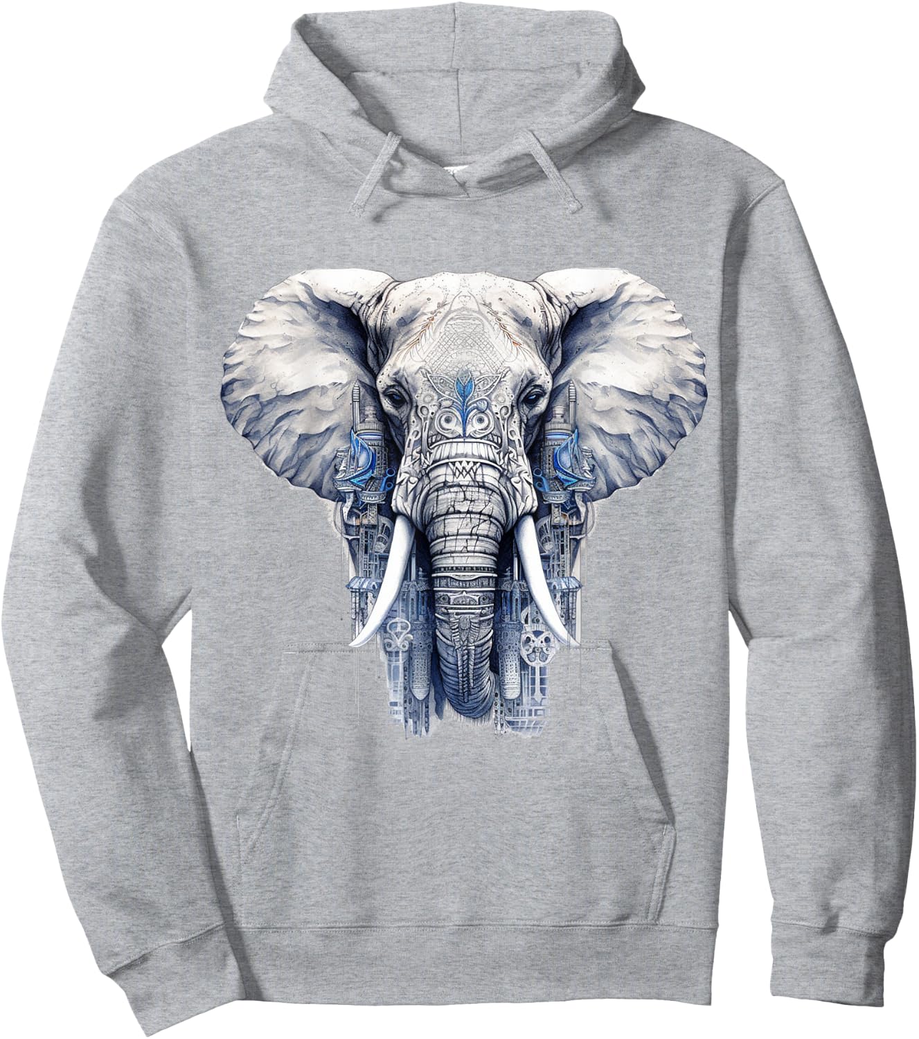 Elephant Artwork - Animal Motif Art Animal Elephant Hoodie - Hoodie | Ash