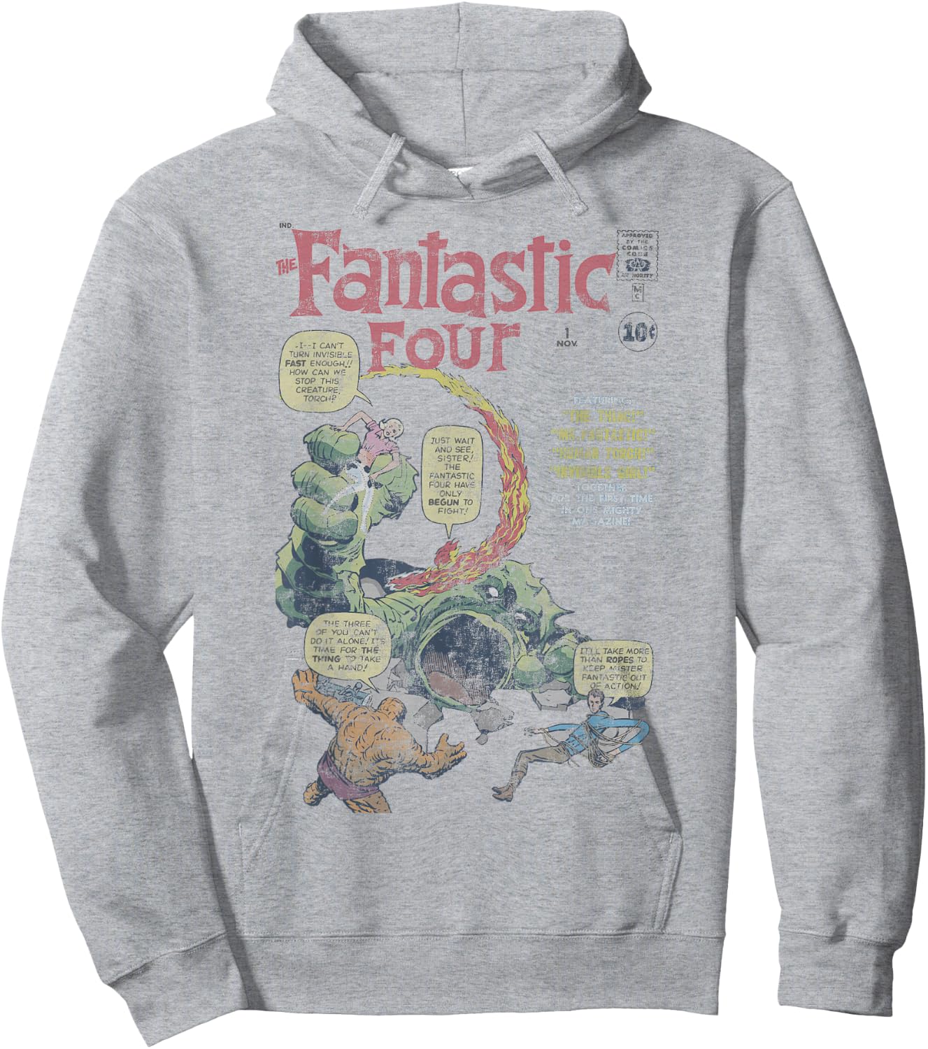 Marvel Fantastic Four First Appearance Vintage Comic Cover Hoodie - Hoodie | Ash