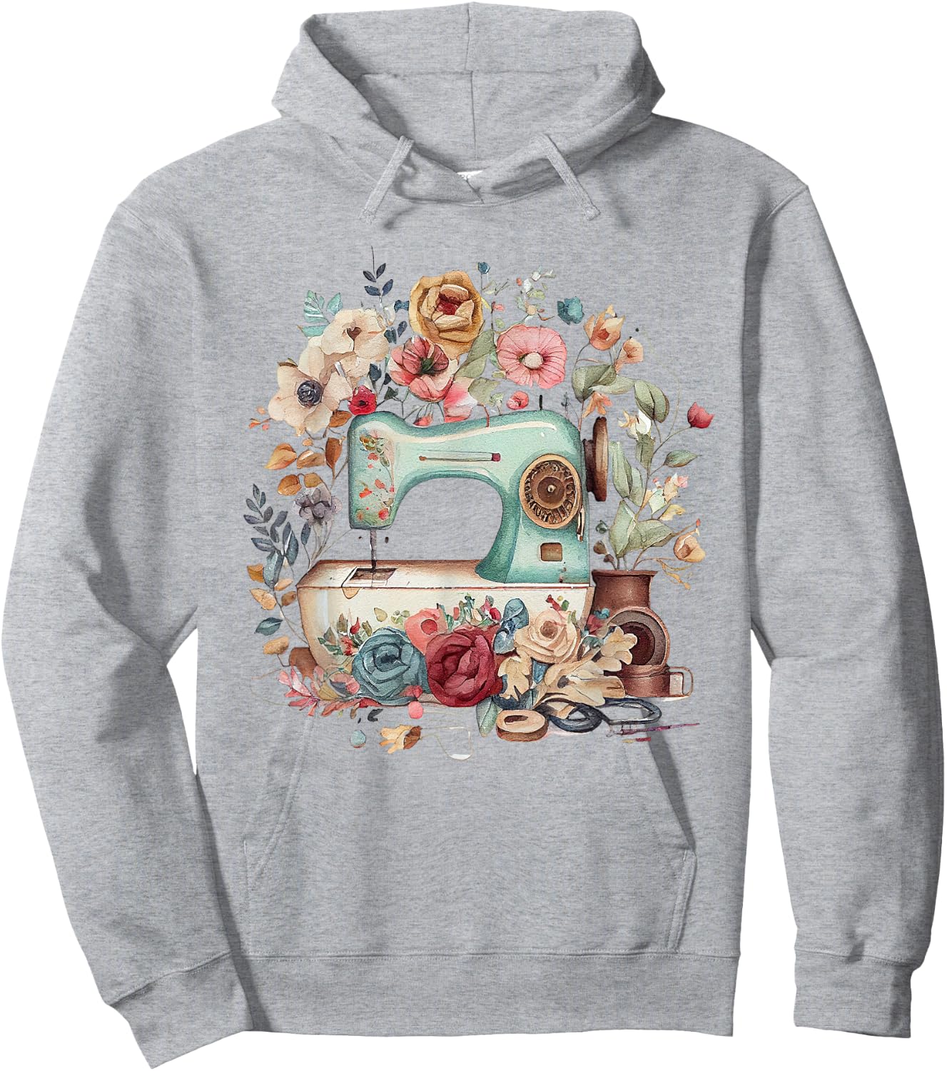 Vintage Quilting Yarn Graphic Seamstress Sewing Themed Hoodie - Hoodie | Ash