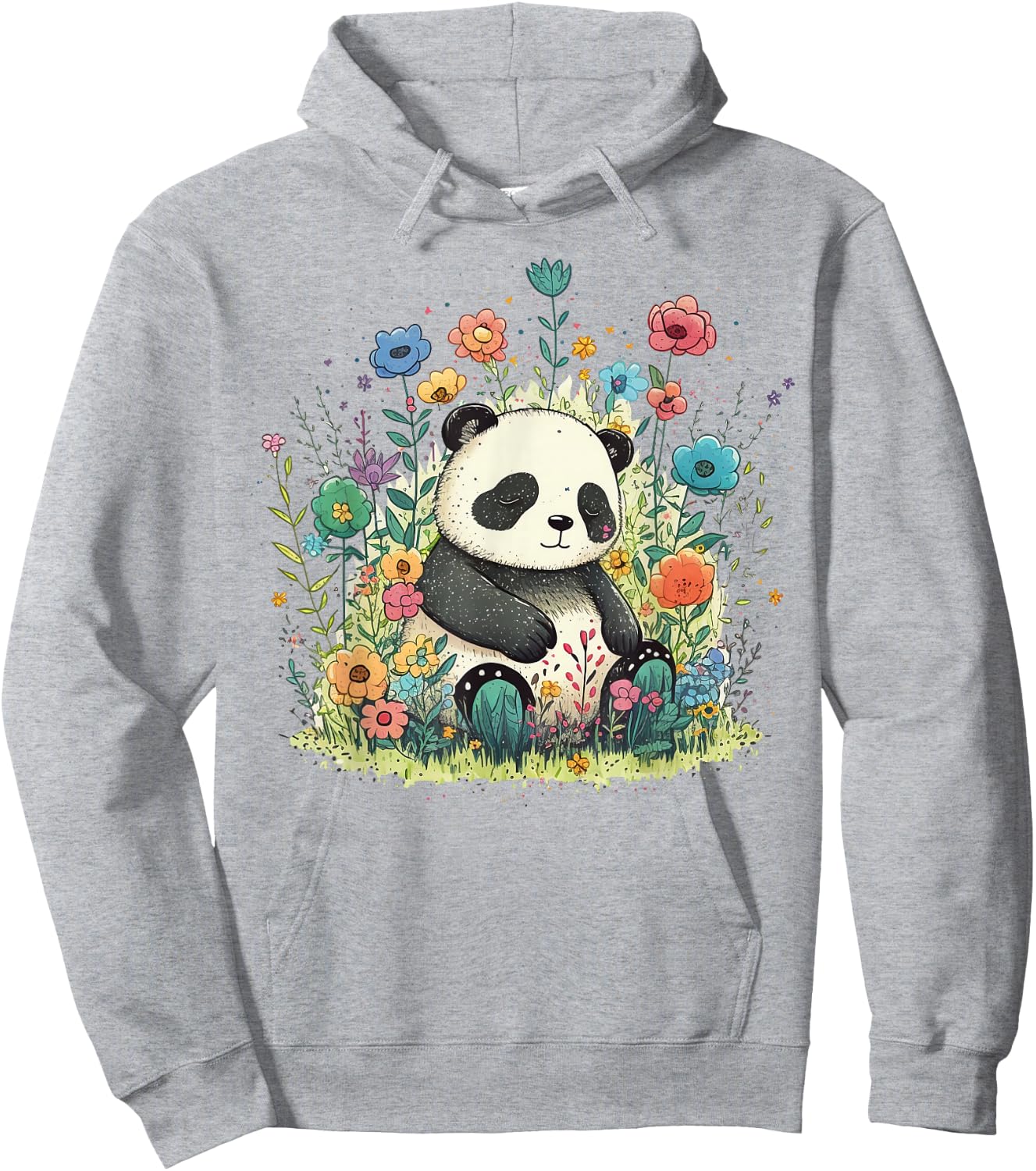 Cute Baby Panda on Panda Children and Panda Kids Hoodie - Hoodie | Ash